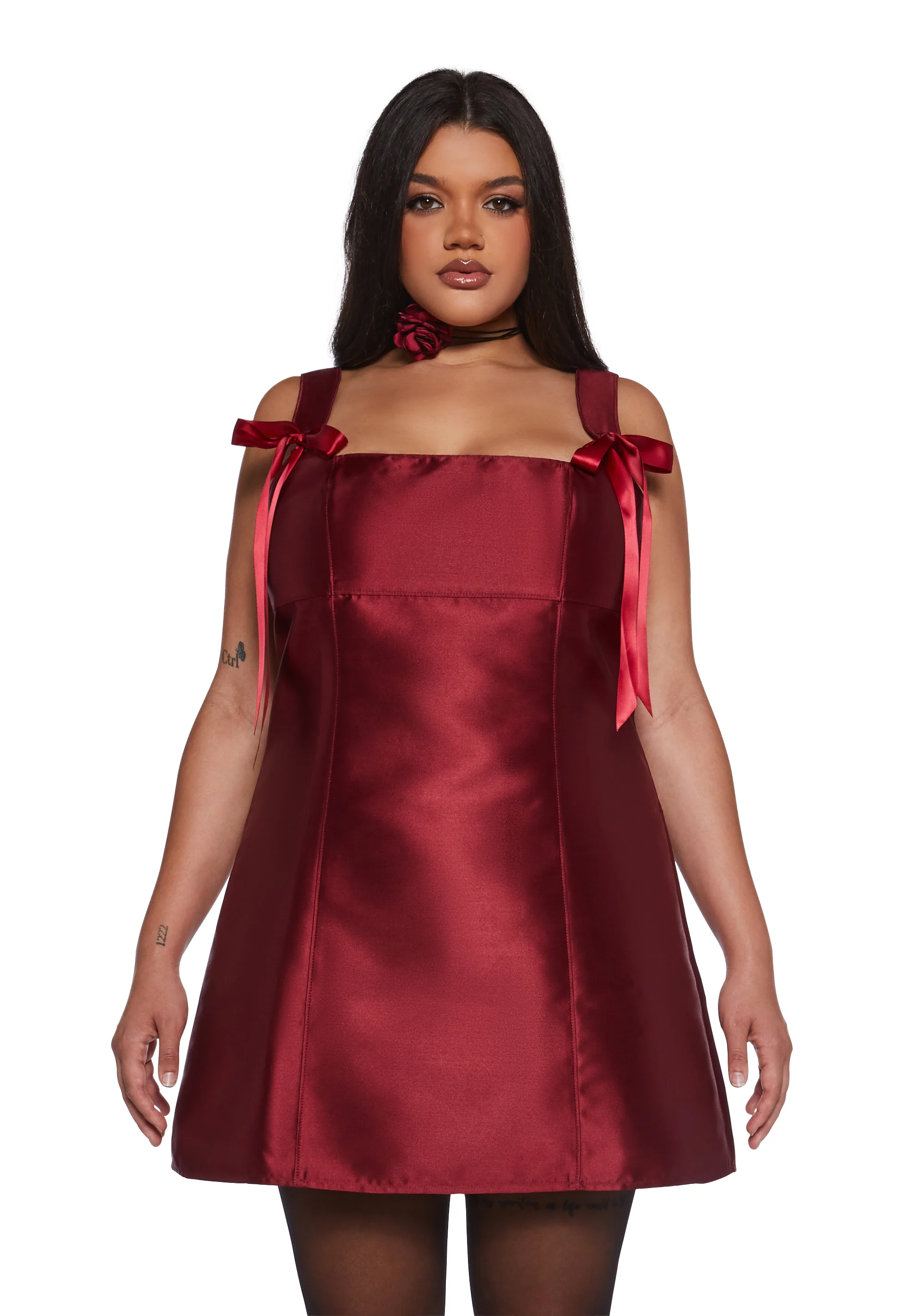 Pixie Stardust Mini Dress - Burgundy - Image 2