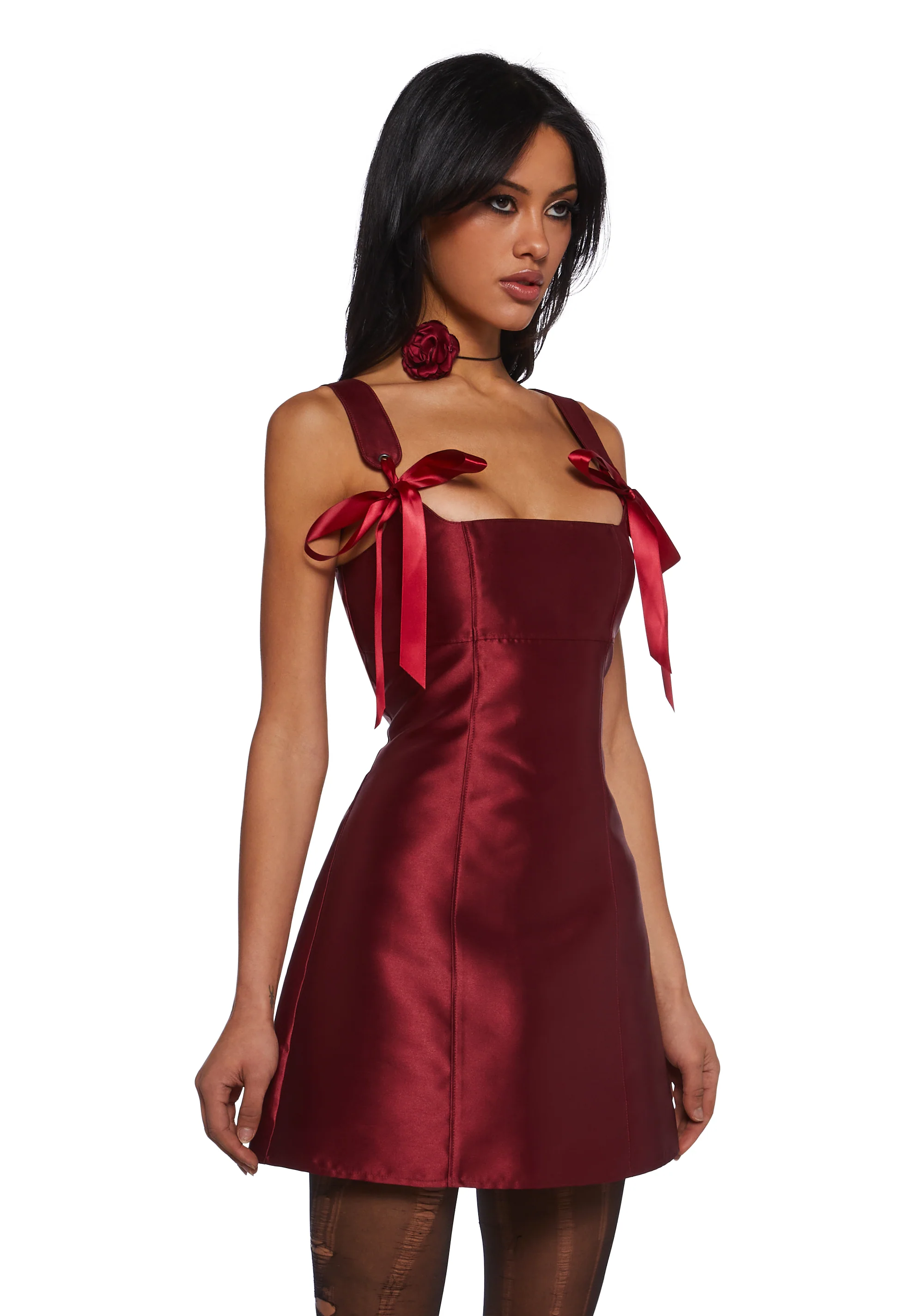 Pixie Stardust Mini Dress - Burgundy - Image 4