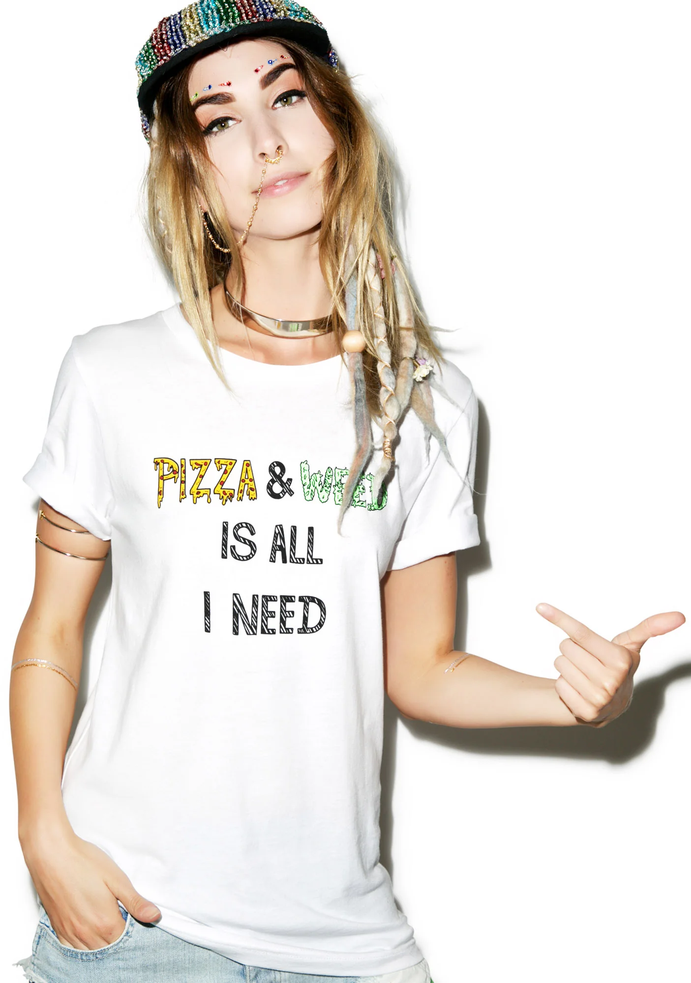 Pizza & Weed Tee - Image 4