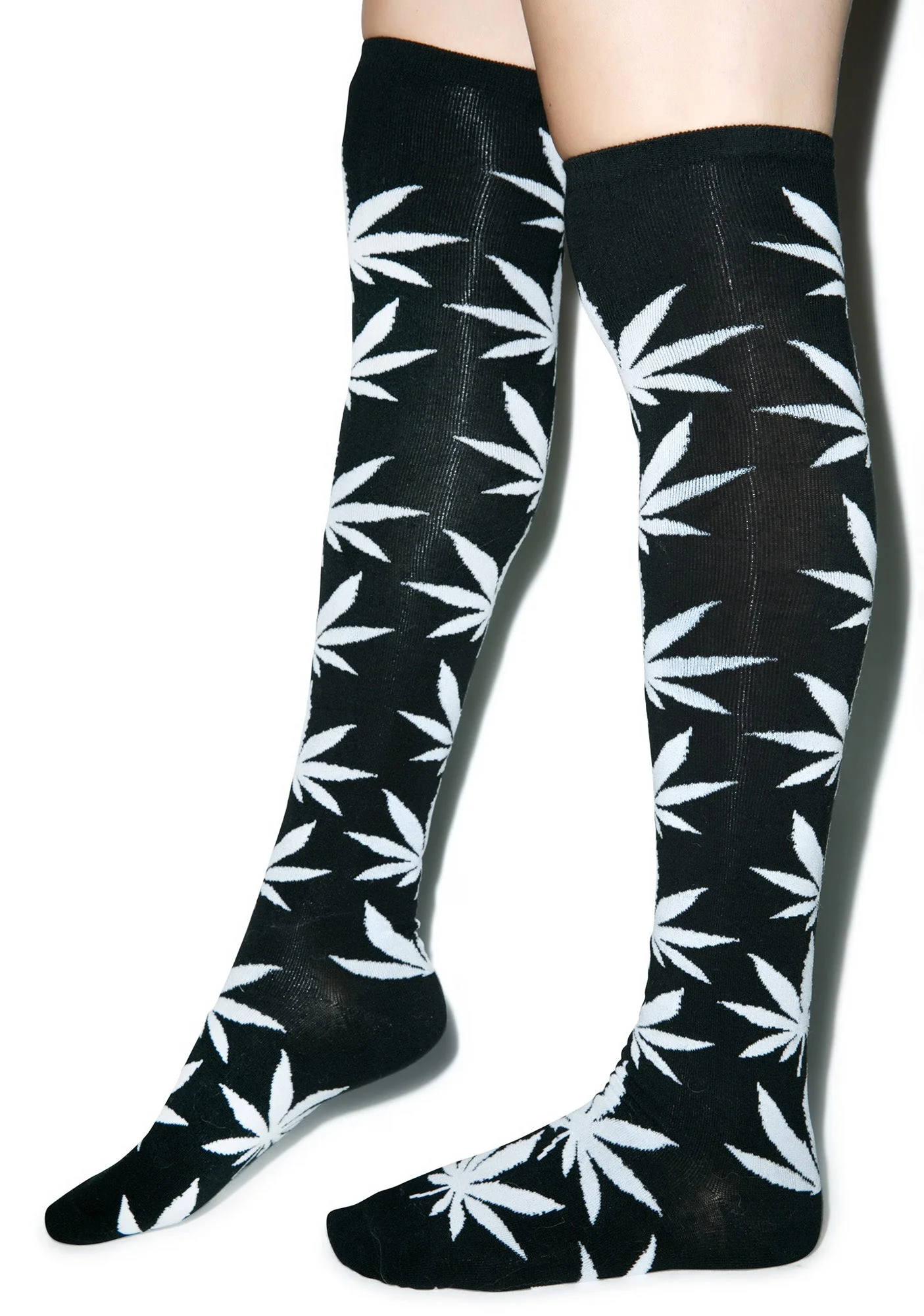 Plantlife Thigh High Socks - Gray - Image 3