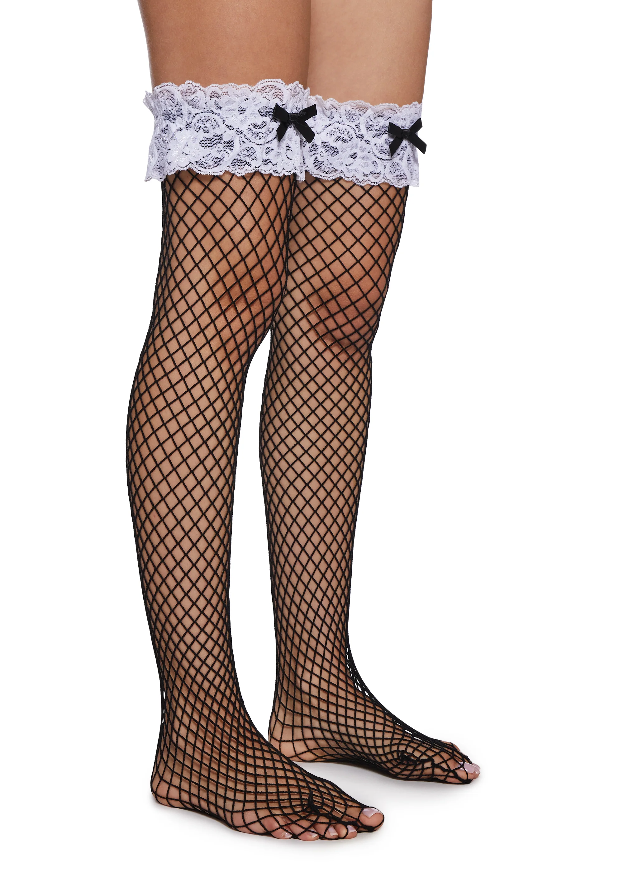 Playful Exchange Fishnet Thigh Highs - Image 2