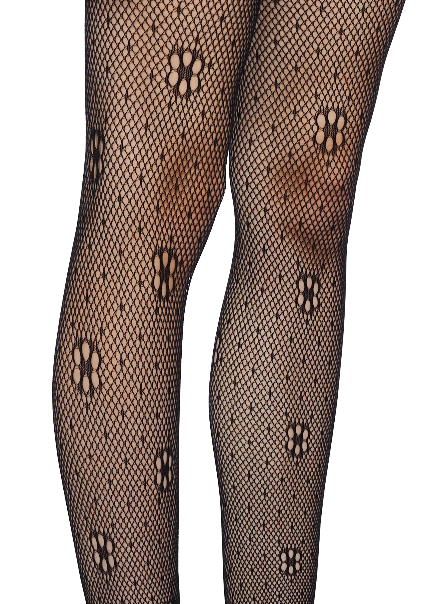 Pleasant Seductions Fishnet Thigh Highs- Black - Image 2