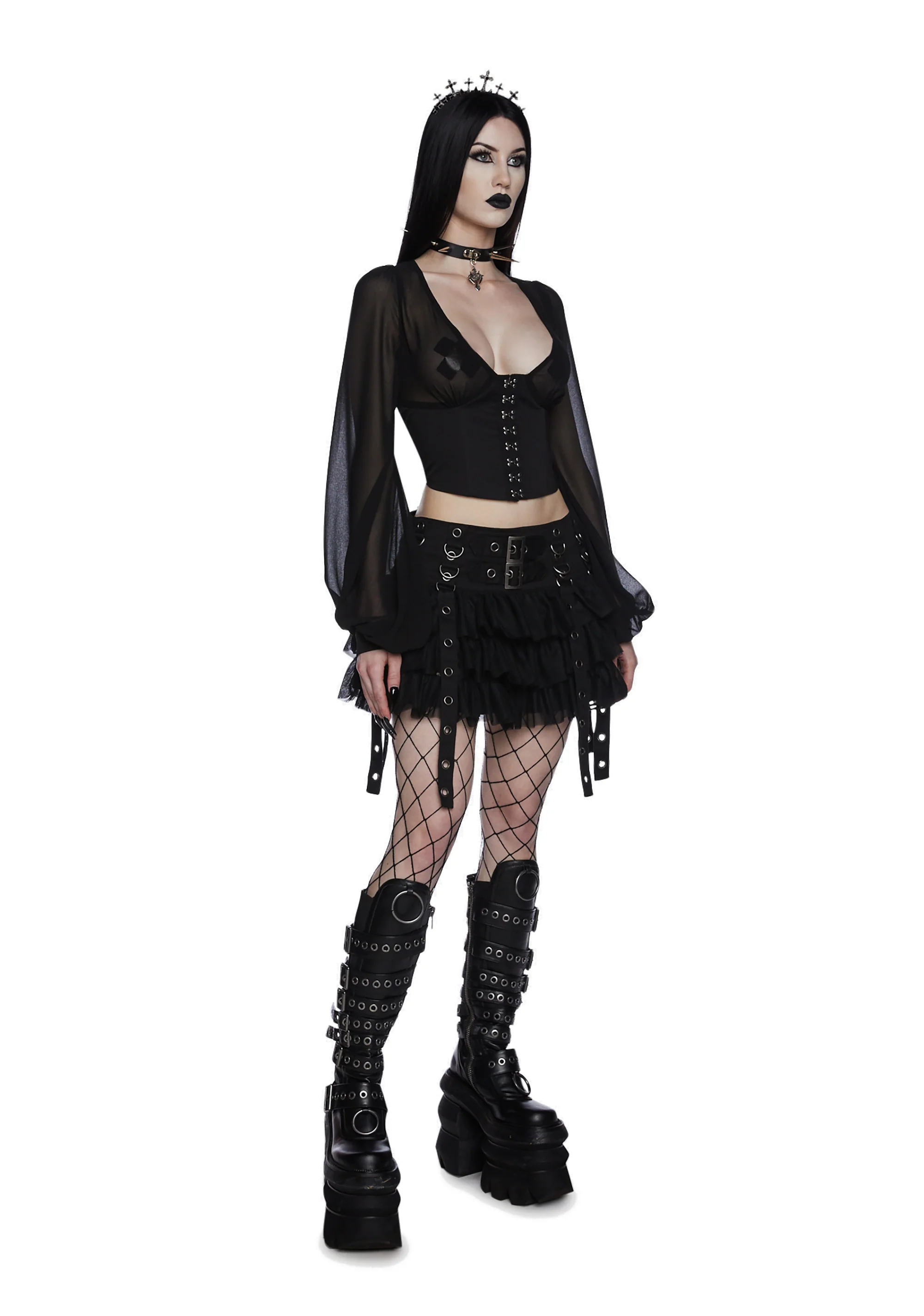 Pleasing Terrors Chiffon Blouse - Image 2