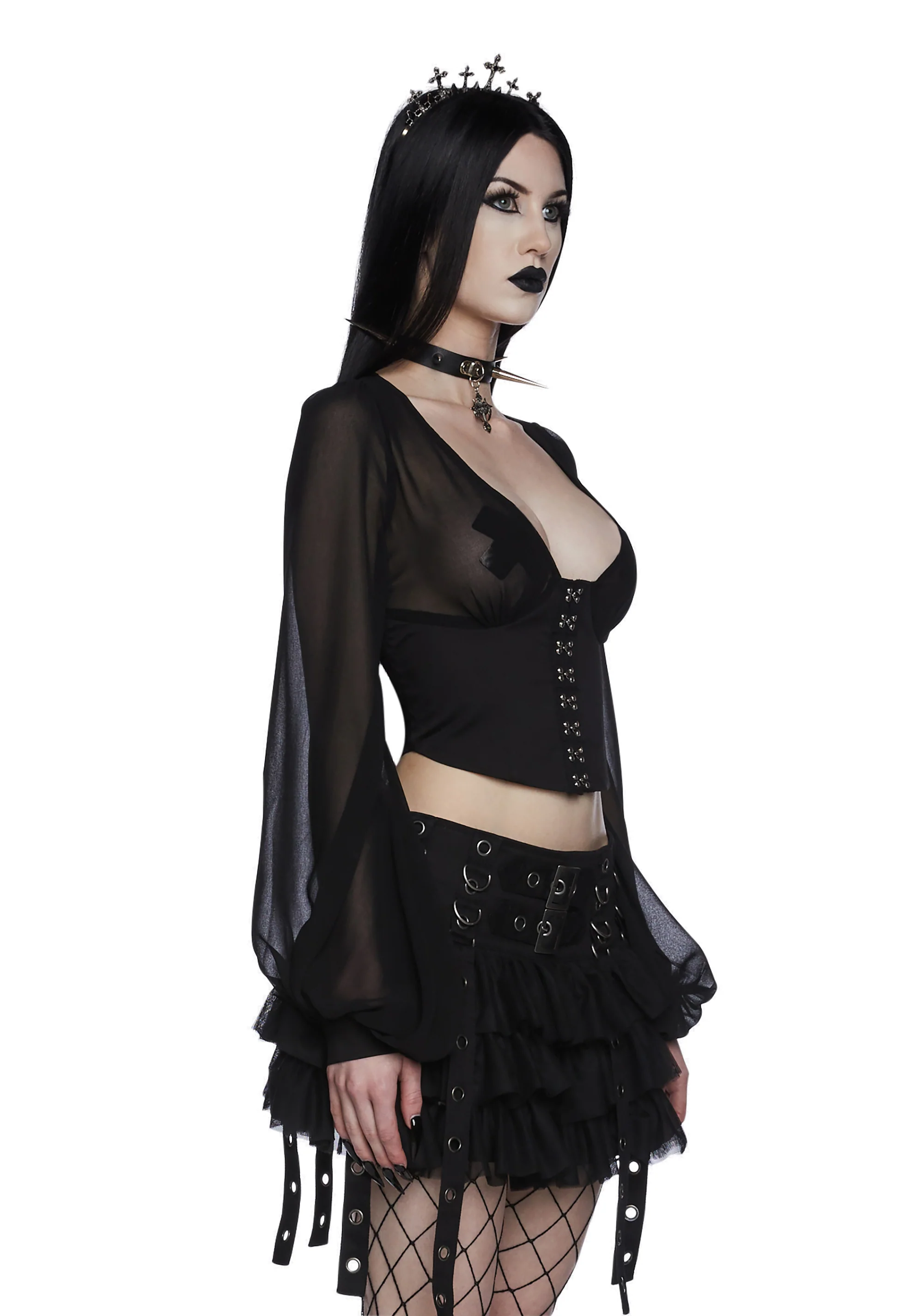 Pleasing Terrors Chiffon Blouse - Image 3