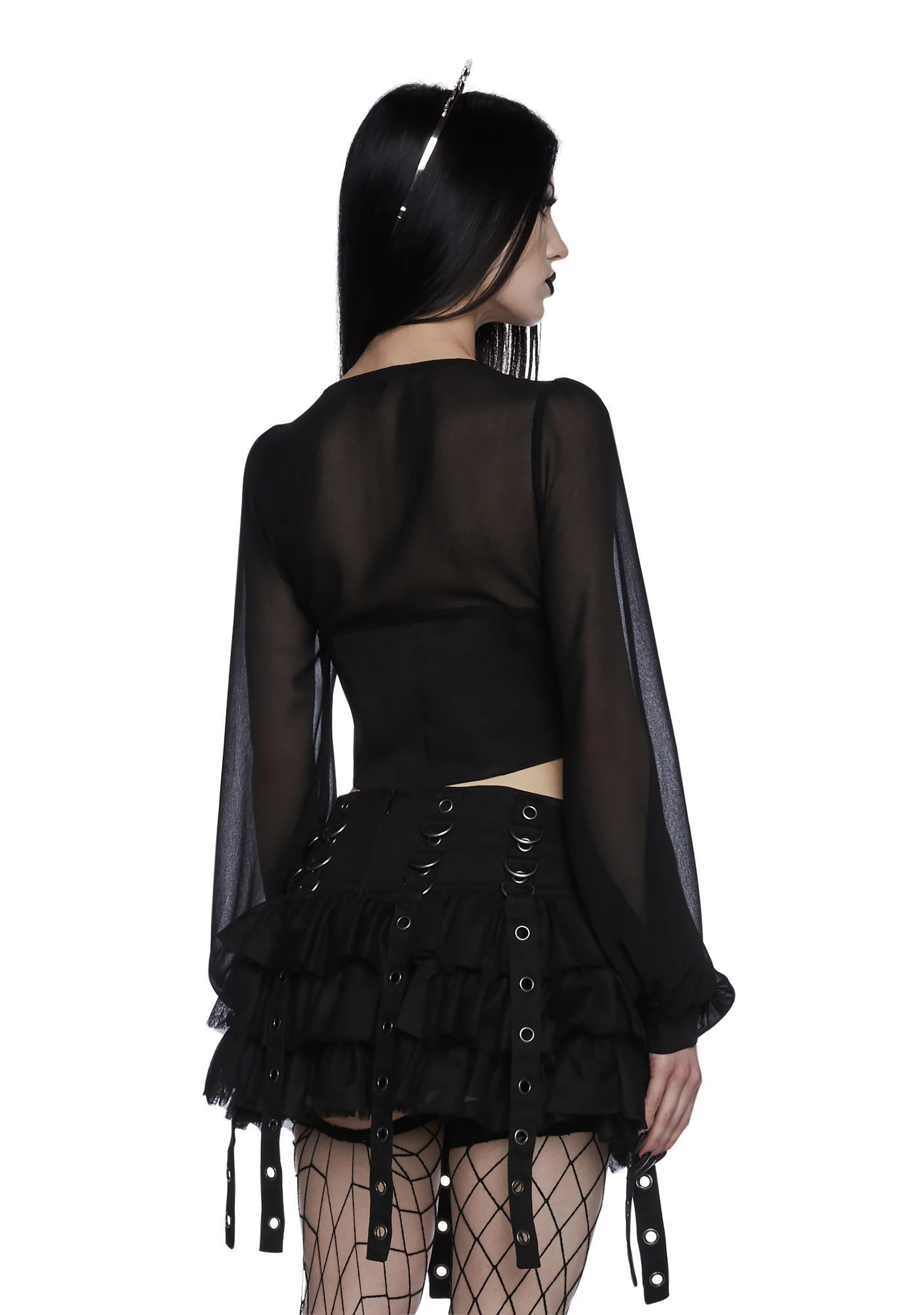 Pleasing Terrors Chiffon Blouse - Image 4