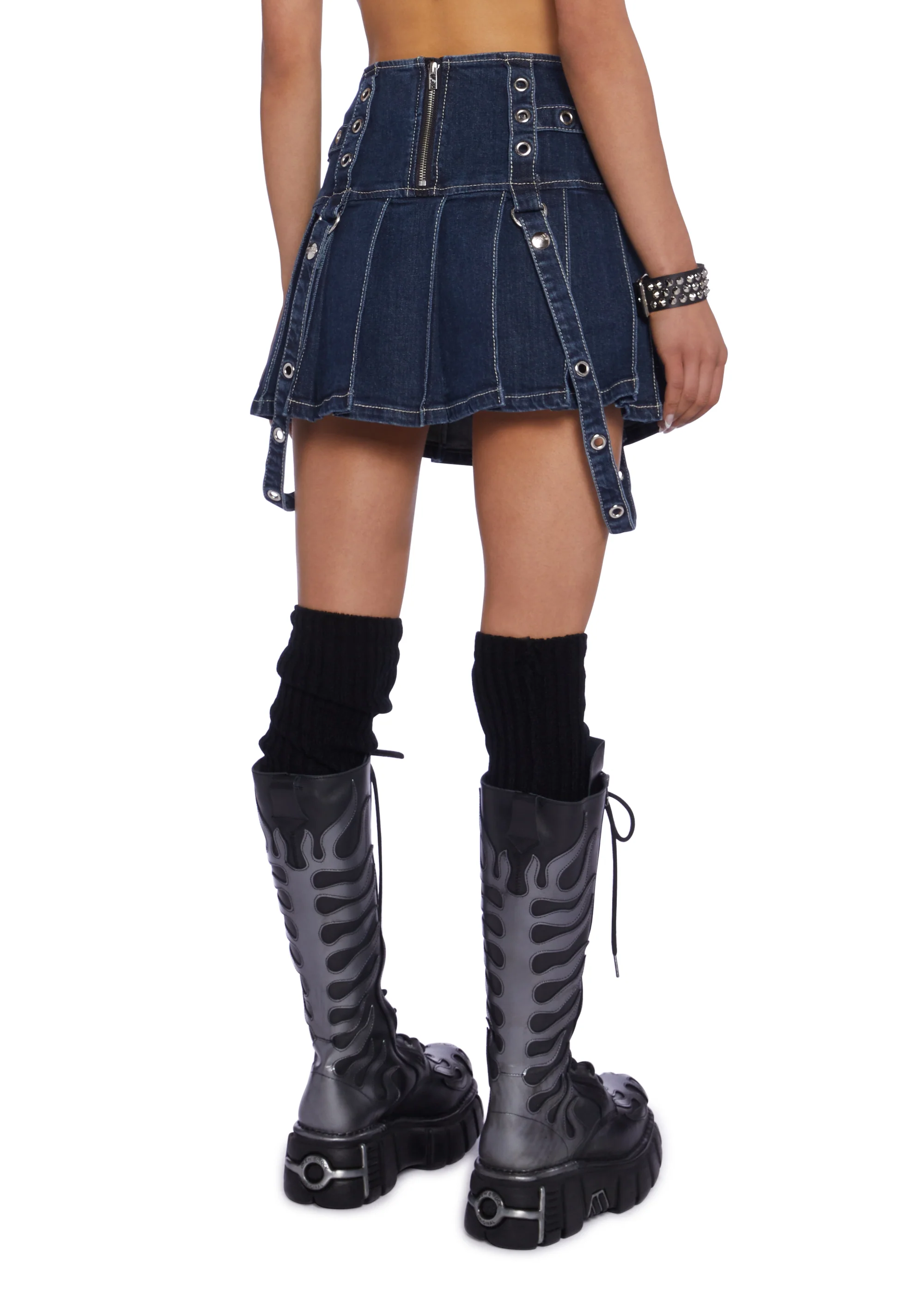 Pleated Bondage Mini Skirt - Image 4