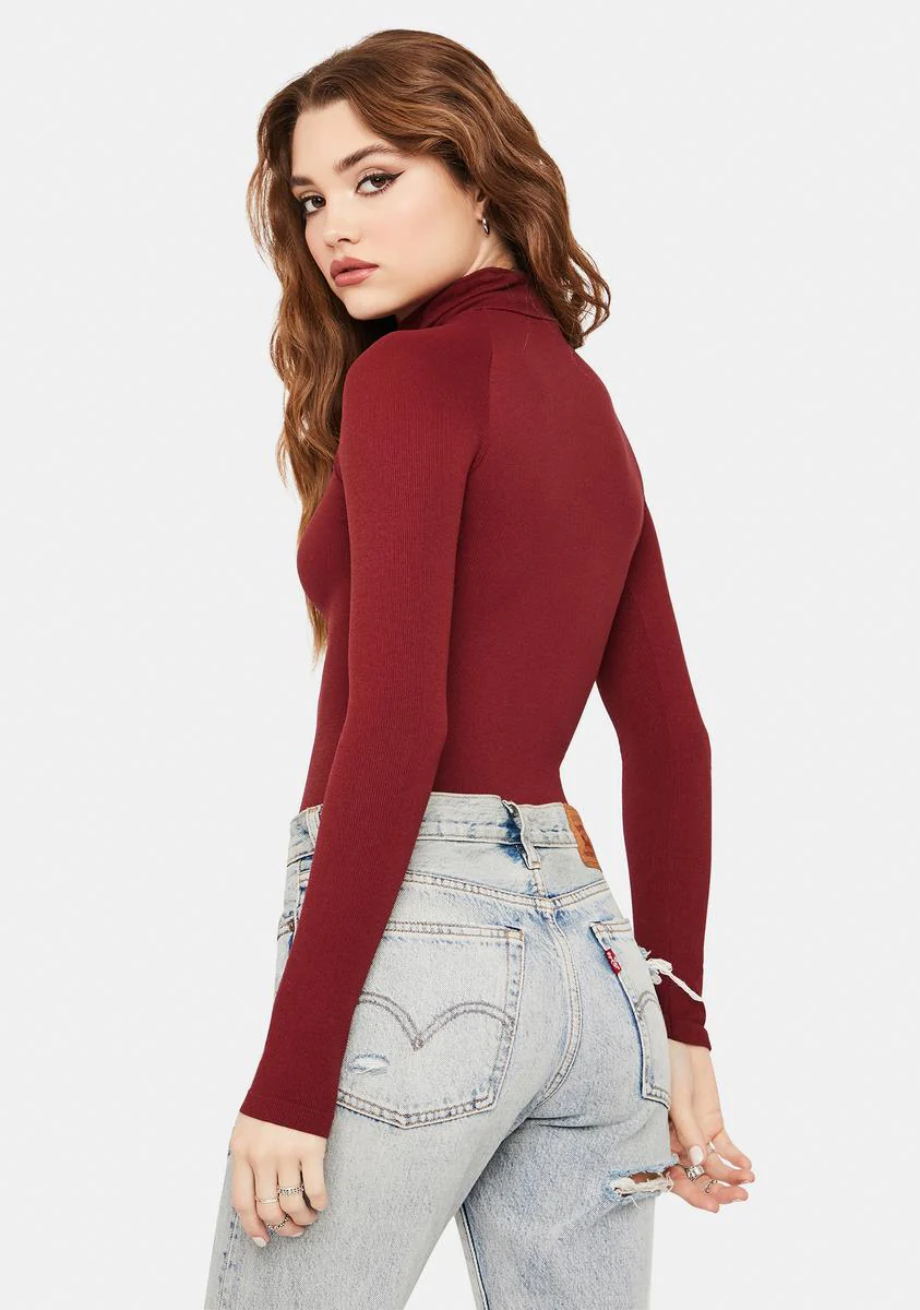 Plum Smiles Turtleneck Bodysuit - Image 4