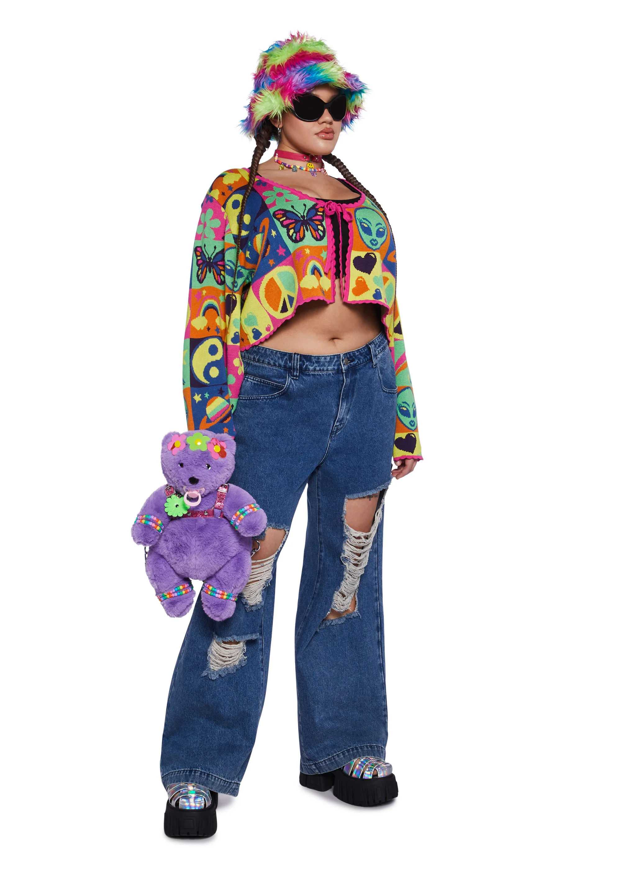 Plus Acid Trippin Knit Cardigan - Image 2