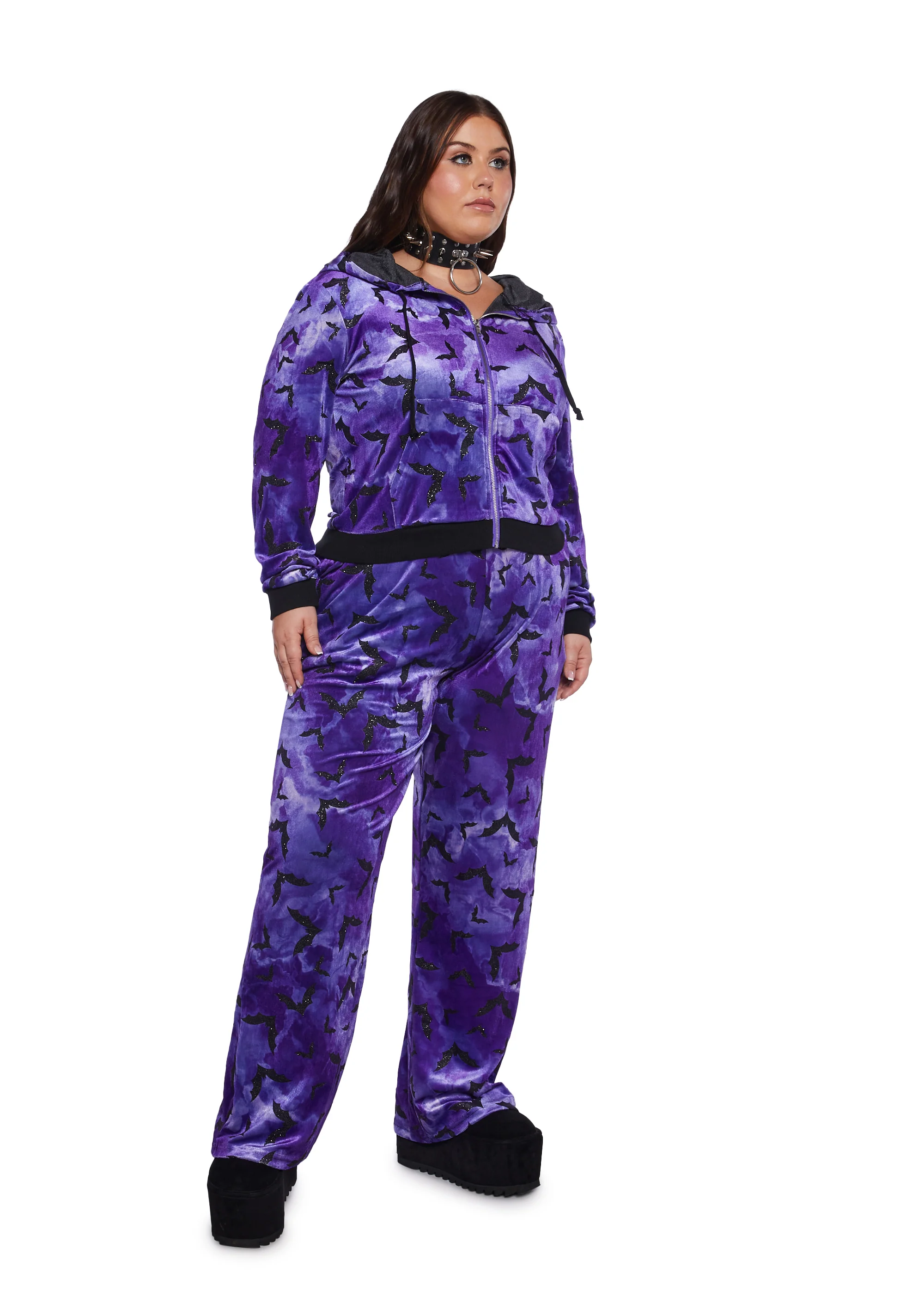 Plus Bat Behavior Jogger Sweatpants - Purple - Image 2