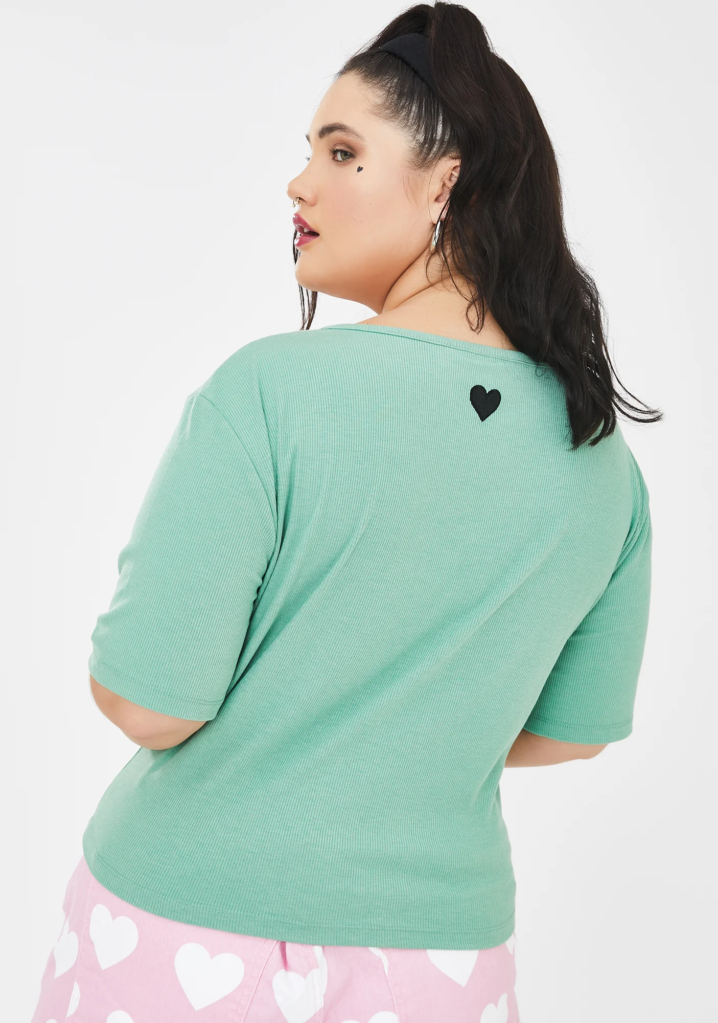 Plus Button-Through Heart Top - Image 2