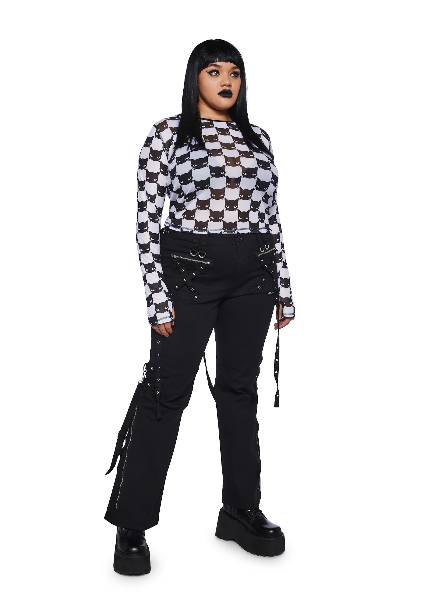 Plus Cat Bandit Mesh Top - Image 2