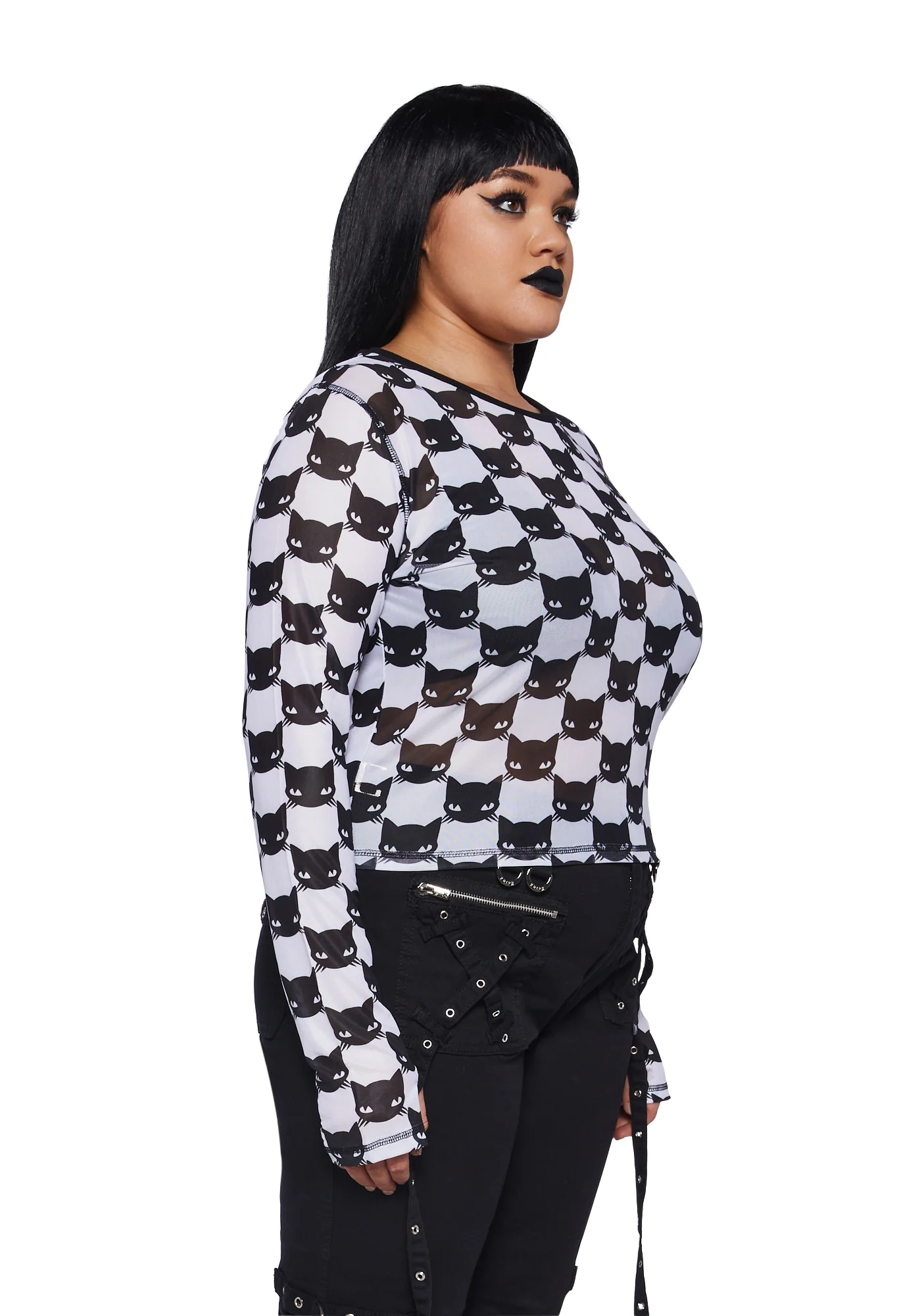 Plus Cat Bandit Mesh Top - Image 3