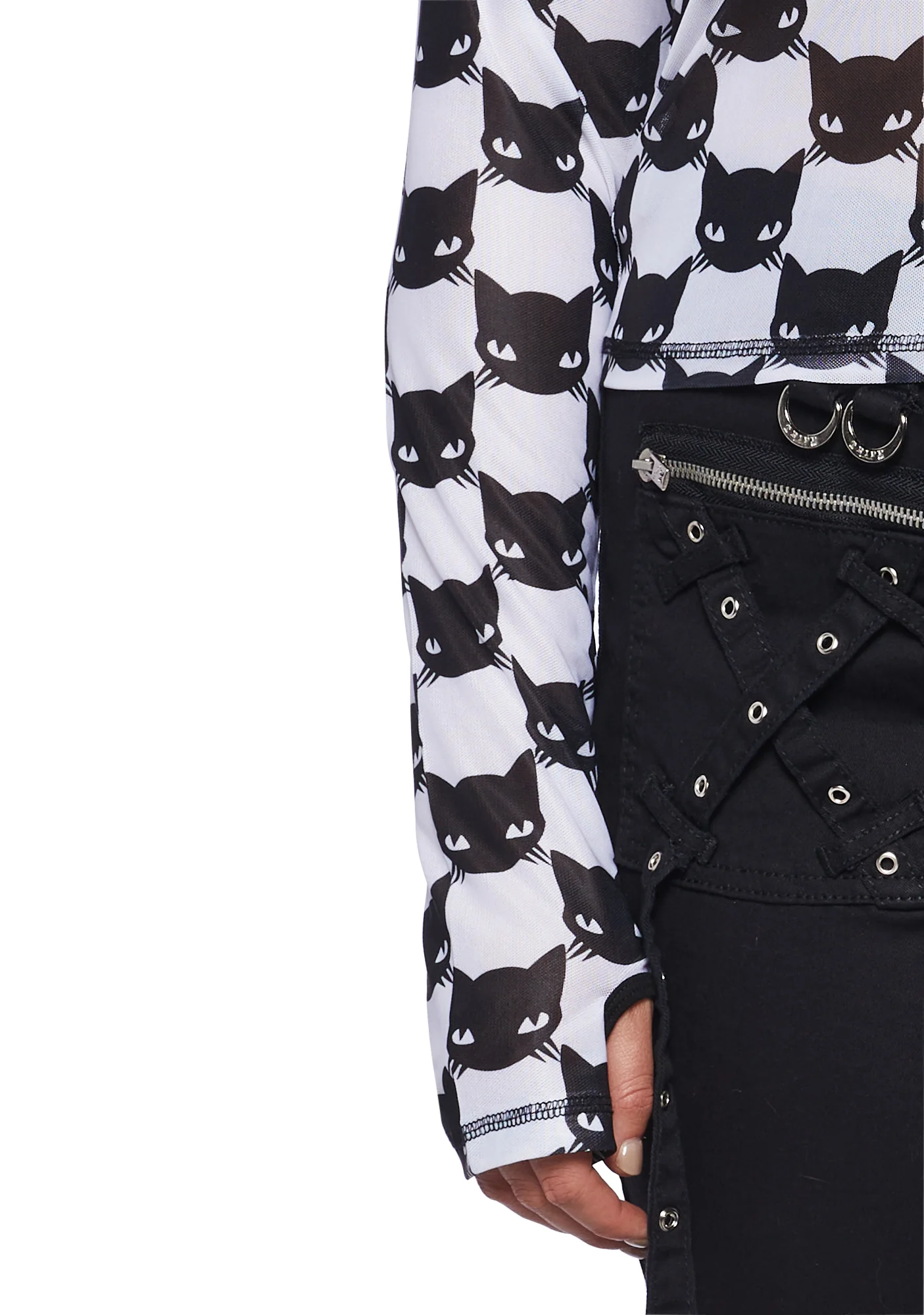 Plus Cat Bandit Mesh Top - Image 5