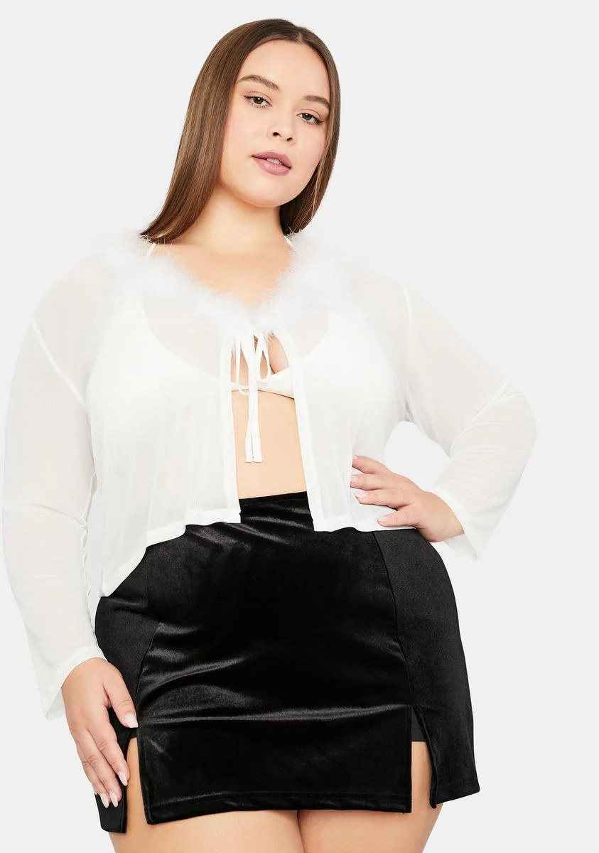 Plus Chill By The Fire Tie Front Cardigan - Image 2