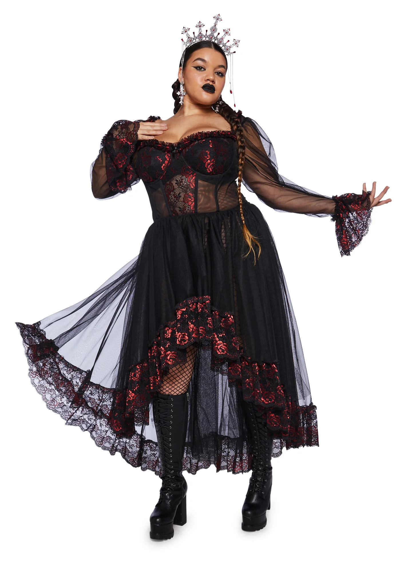 Plus Dance With Death High-Low Dress - Image 6