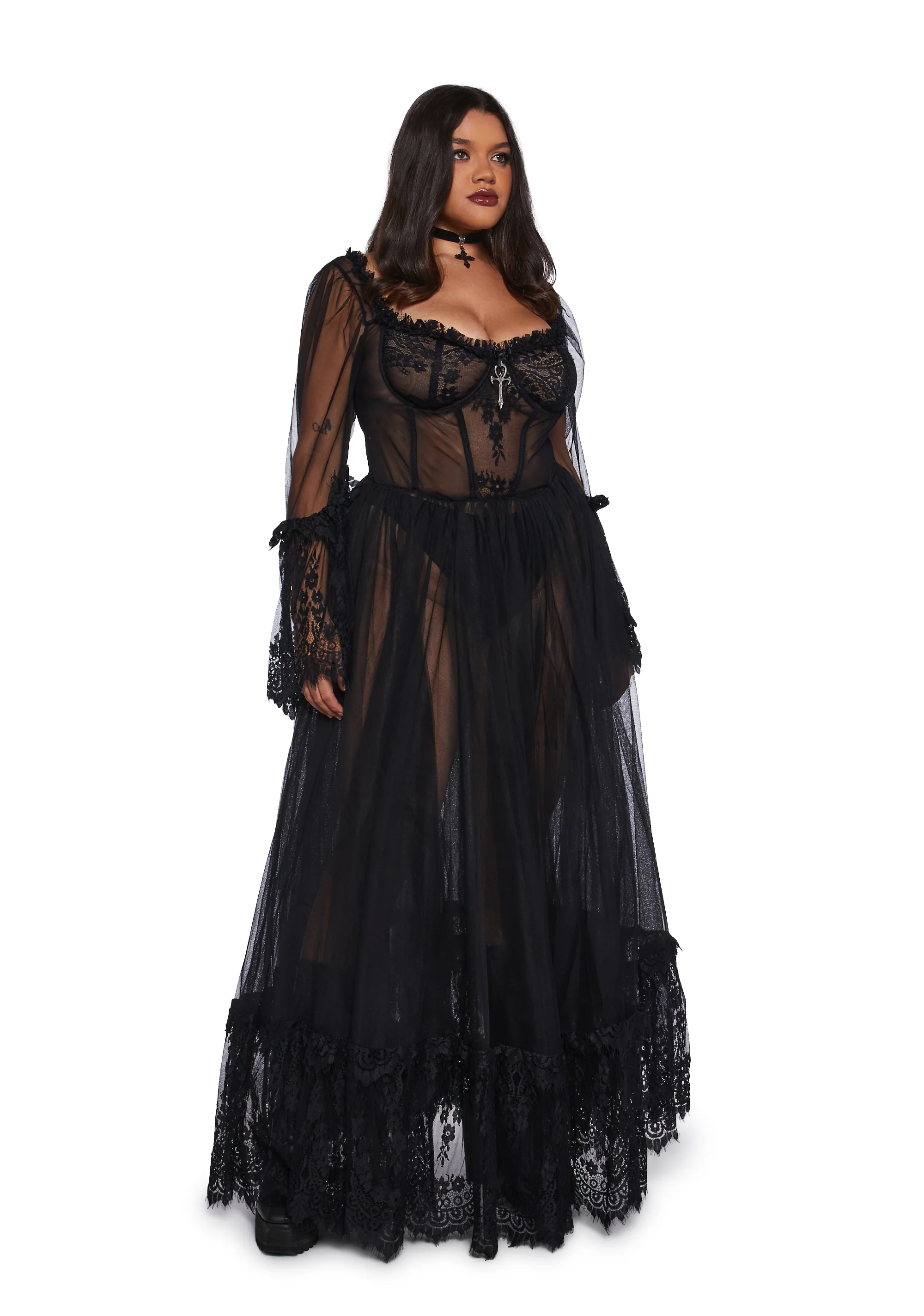 Plus Dance With Death Maxi Dress - Black - Image 6
