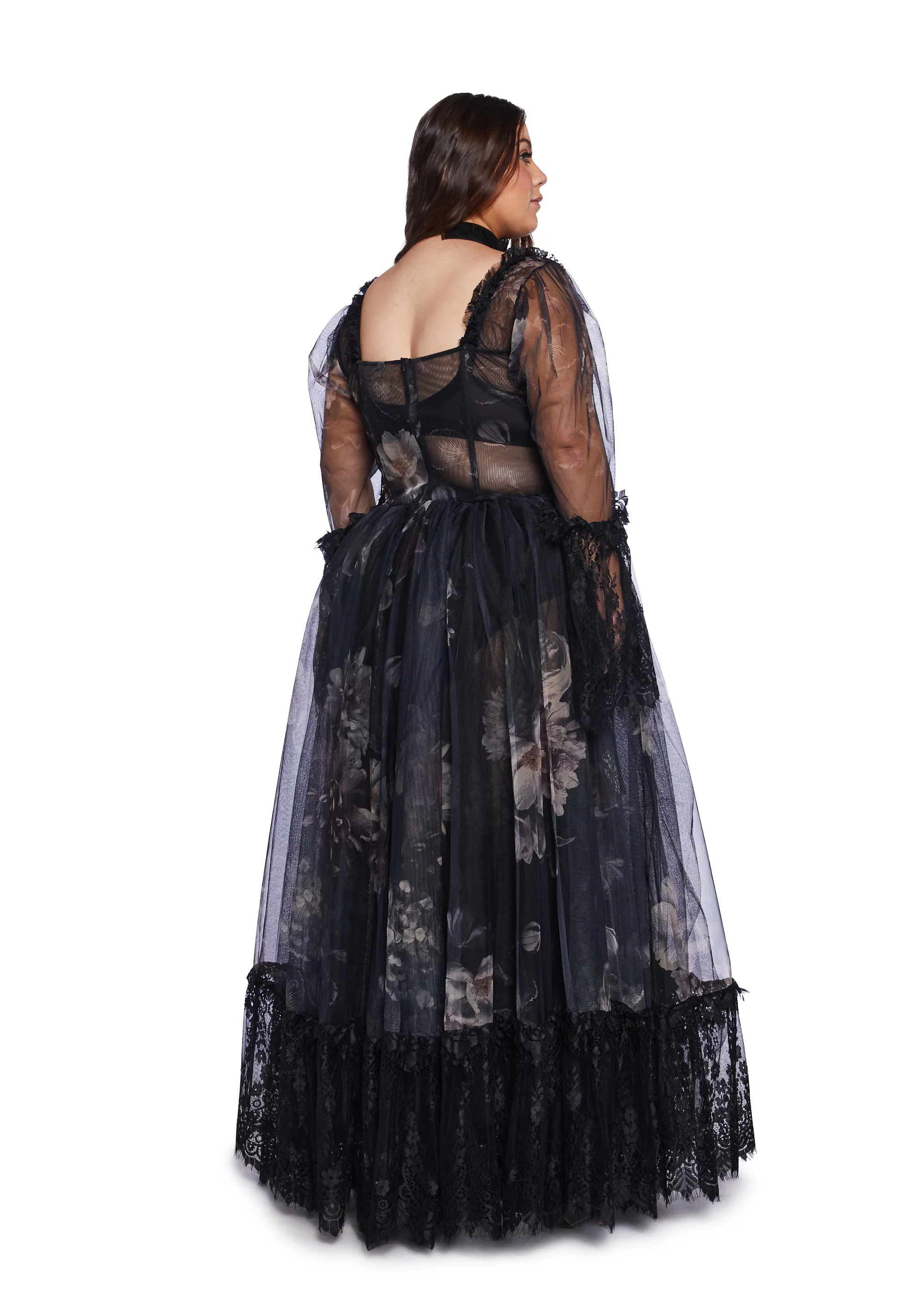 Plus Dance With Death Maxi Dress - Floral - Image 4