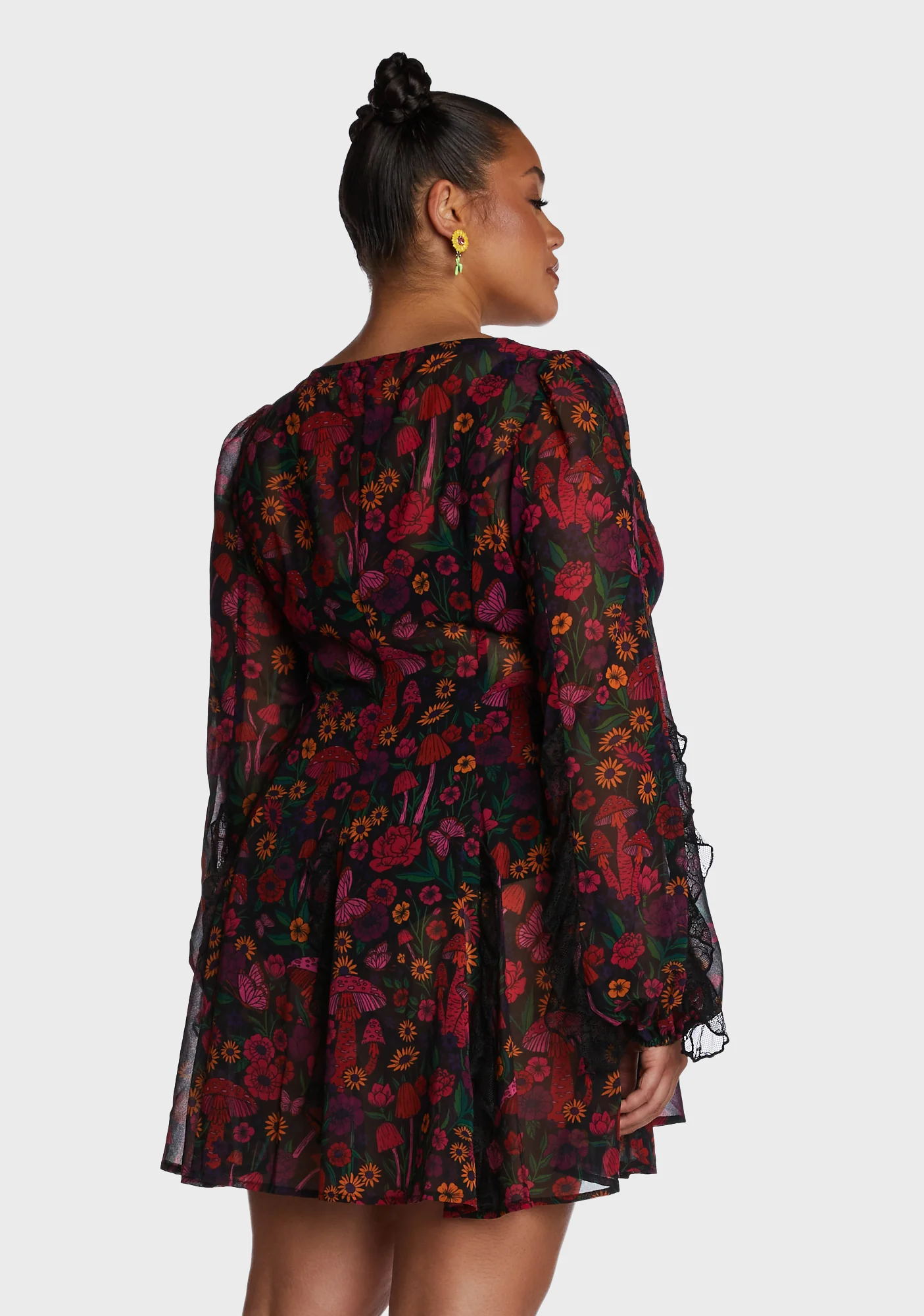 Plus Daydreamer Floral Mini Dress - Multi - Image 4
