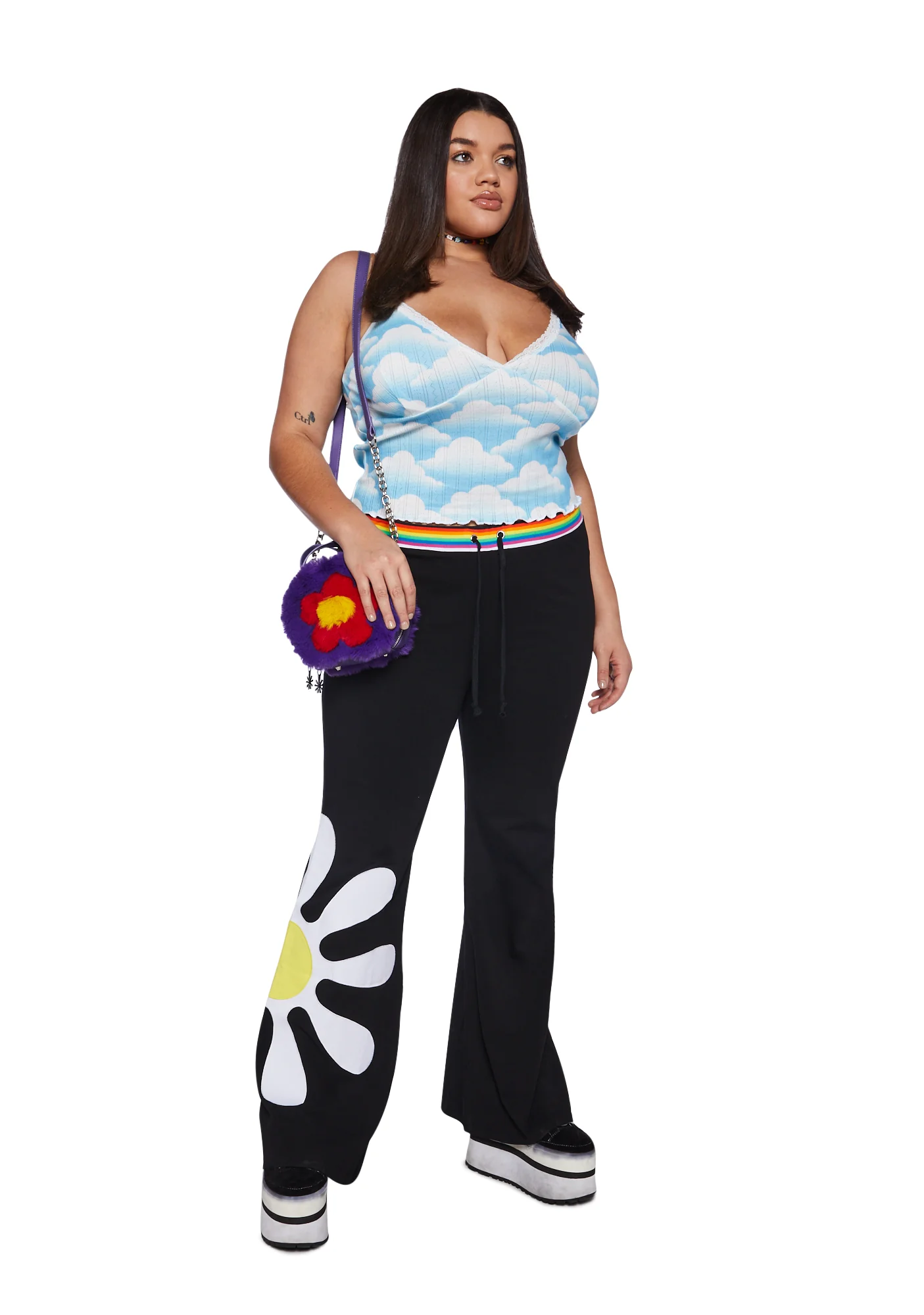 Plus Dazzle Blossom Thermal Flare Pants - Image 2