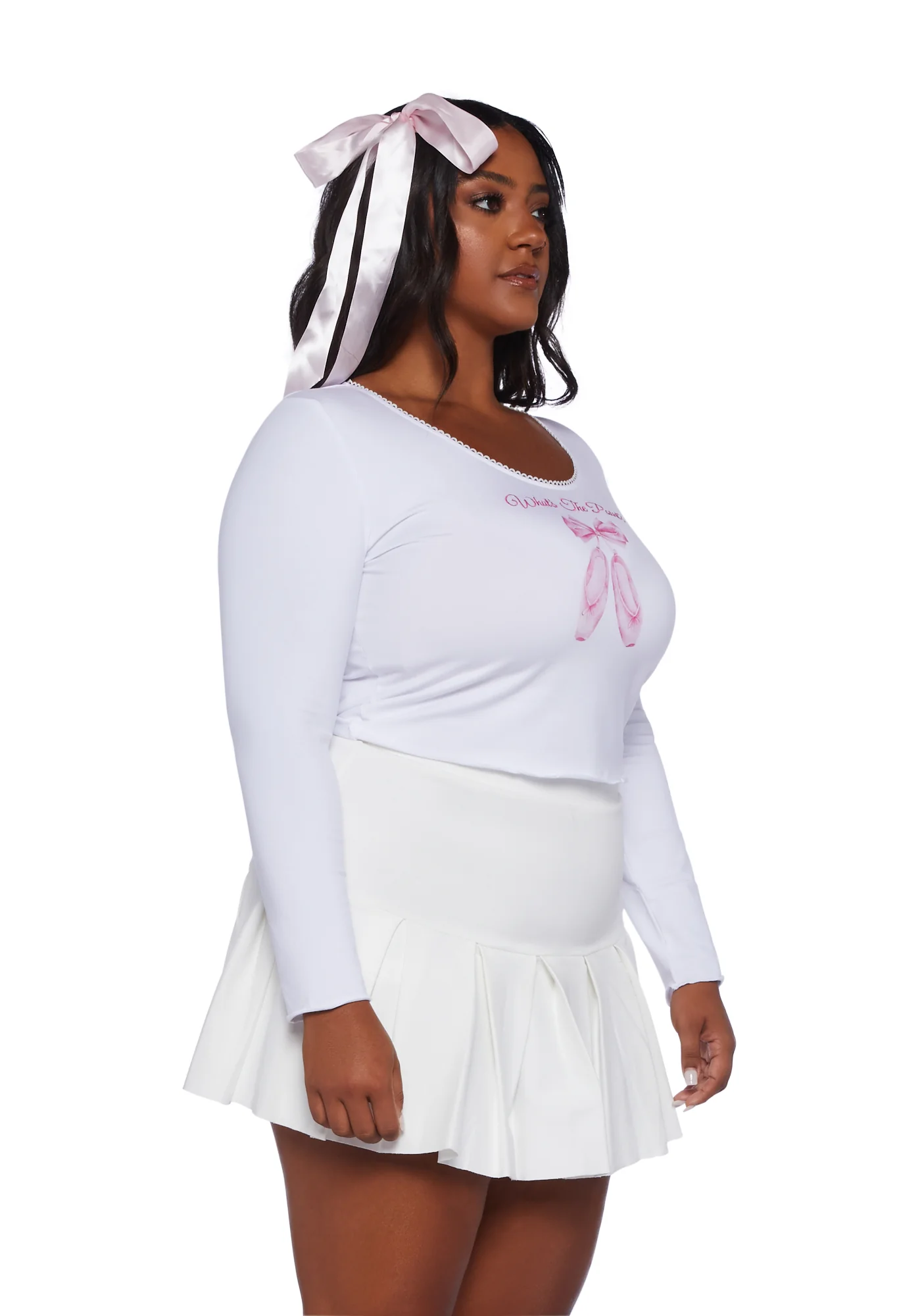 Plus Delightful Dear Long Sleeve Top - Image 3