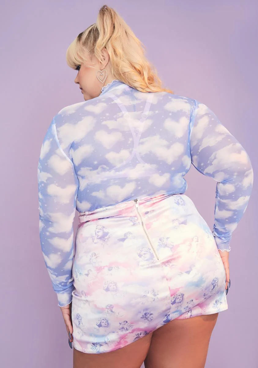 Plus Dreaming Of You Mesh Top - Image 4
