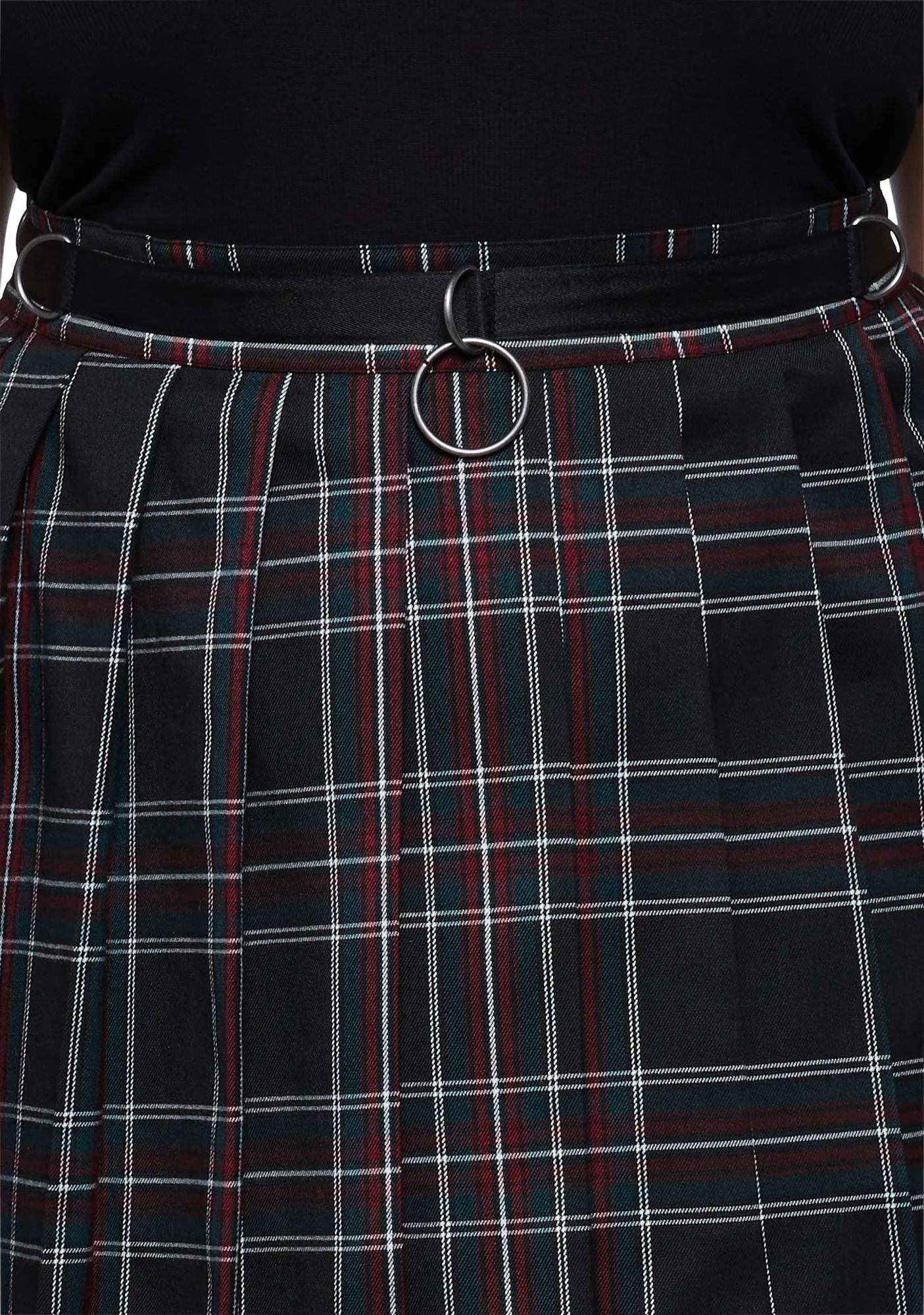 Plus Dress Code Plaid Skirt - Maroon - Image 5