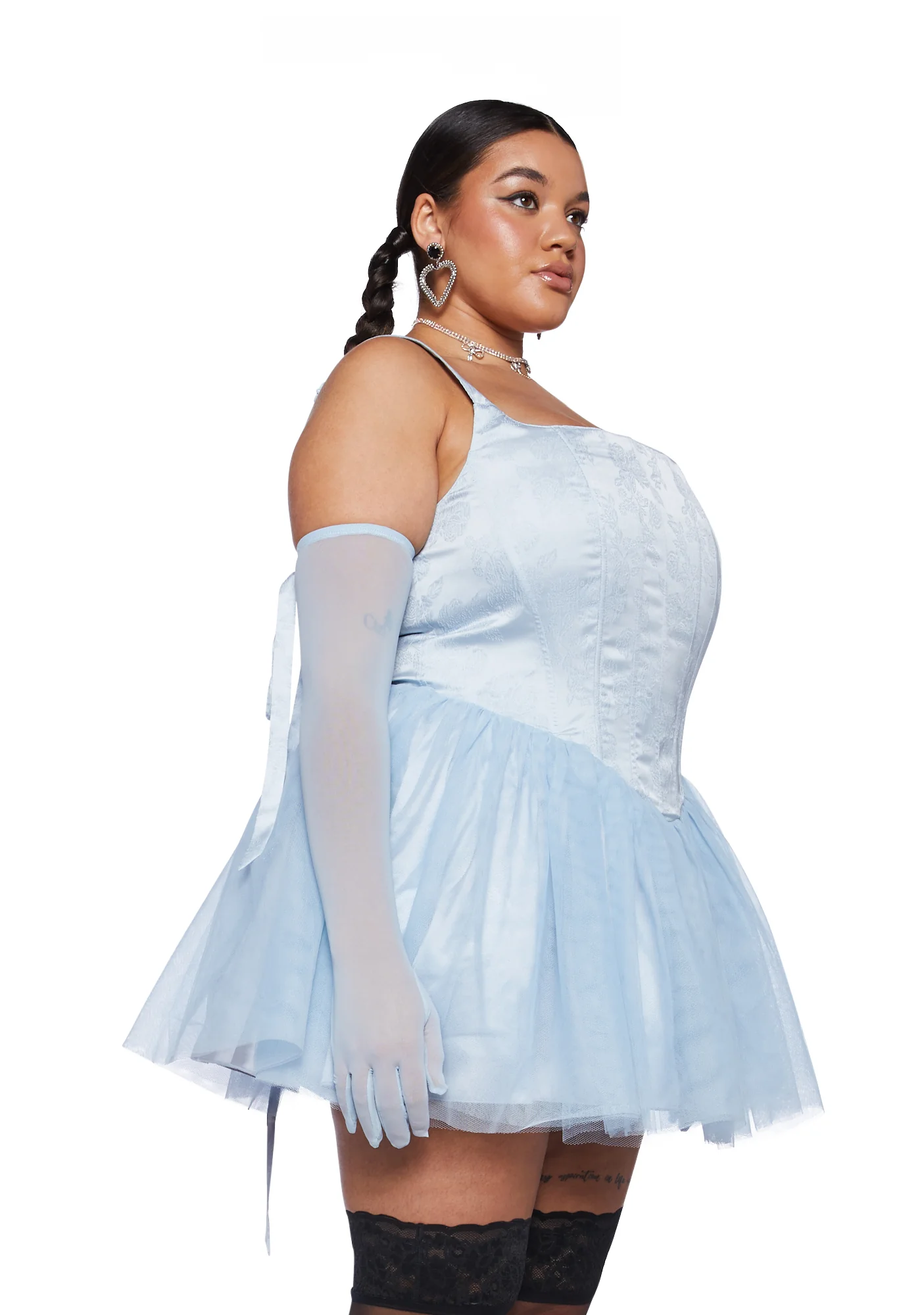 Plus Enchanted Winter Mini Dress With Gloves - Image 3