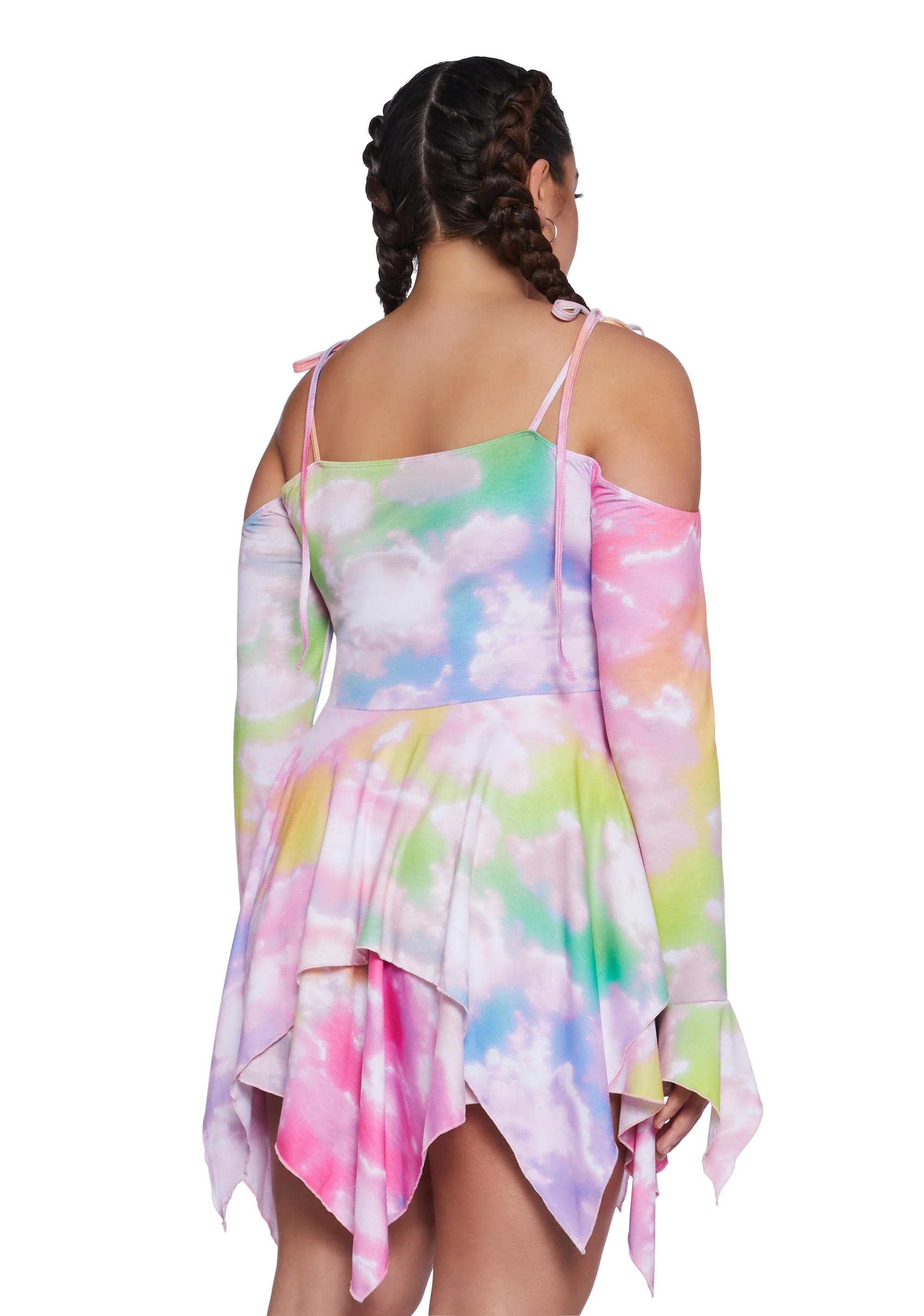 Plus F Is For Fairies™  Handkerchief Dress - Tie Dye Rainbow - Image 4