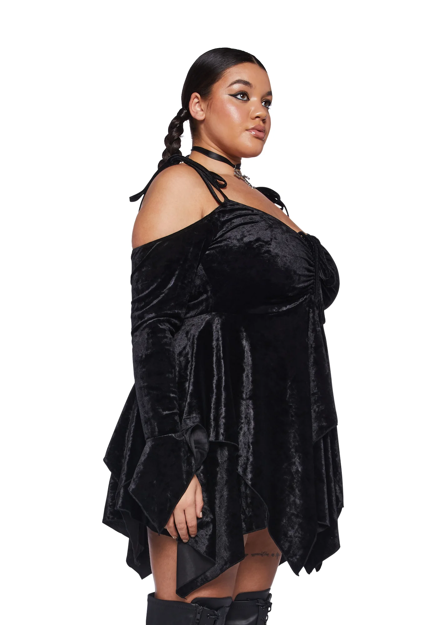 Plus F Is For Fairies Handkerchief Dress - Black Velvet - Image 3