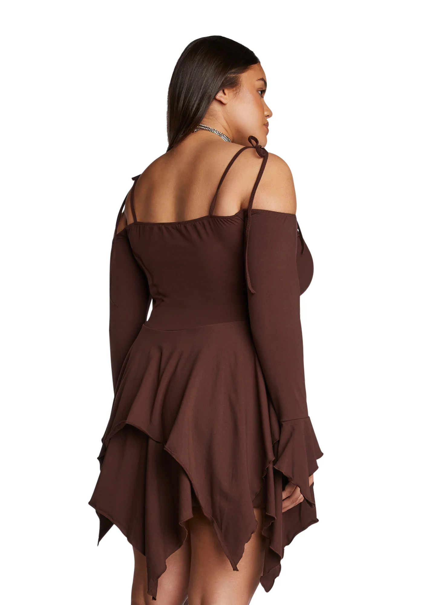 Plus F is For Fairies Handkerchief Dress - Brown - Image 4