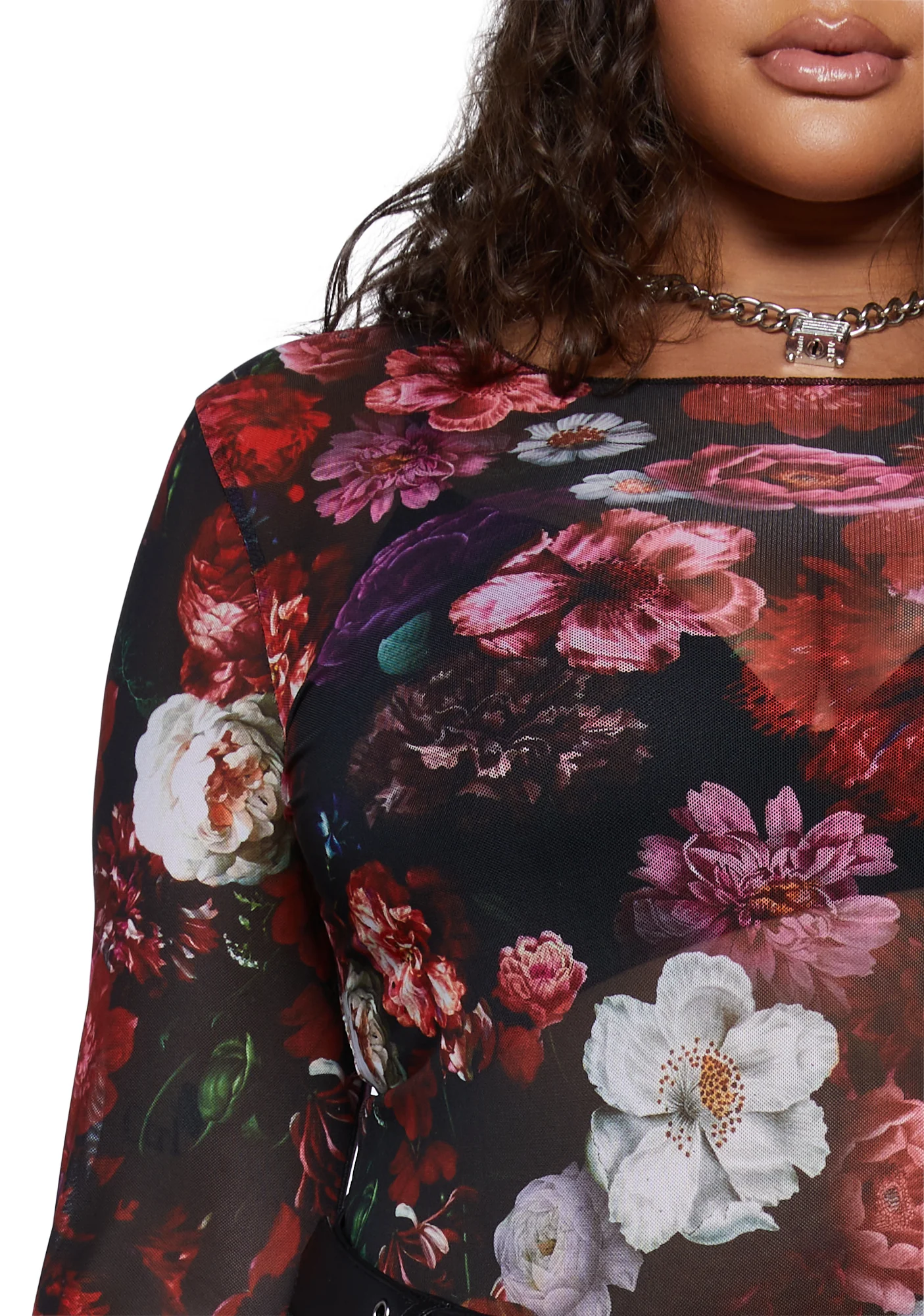 Plus Fading Splendor Mesh Top - Image 5