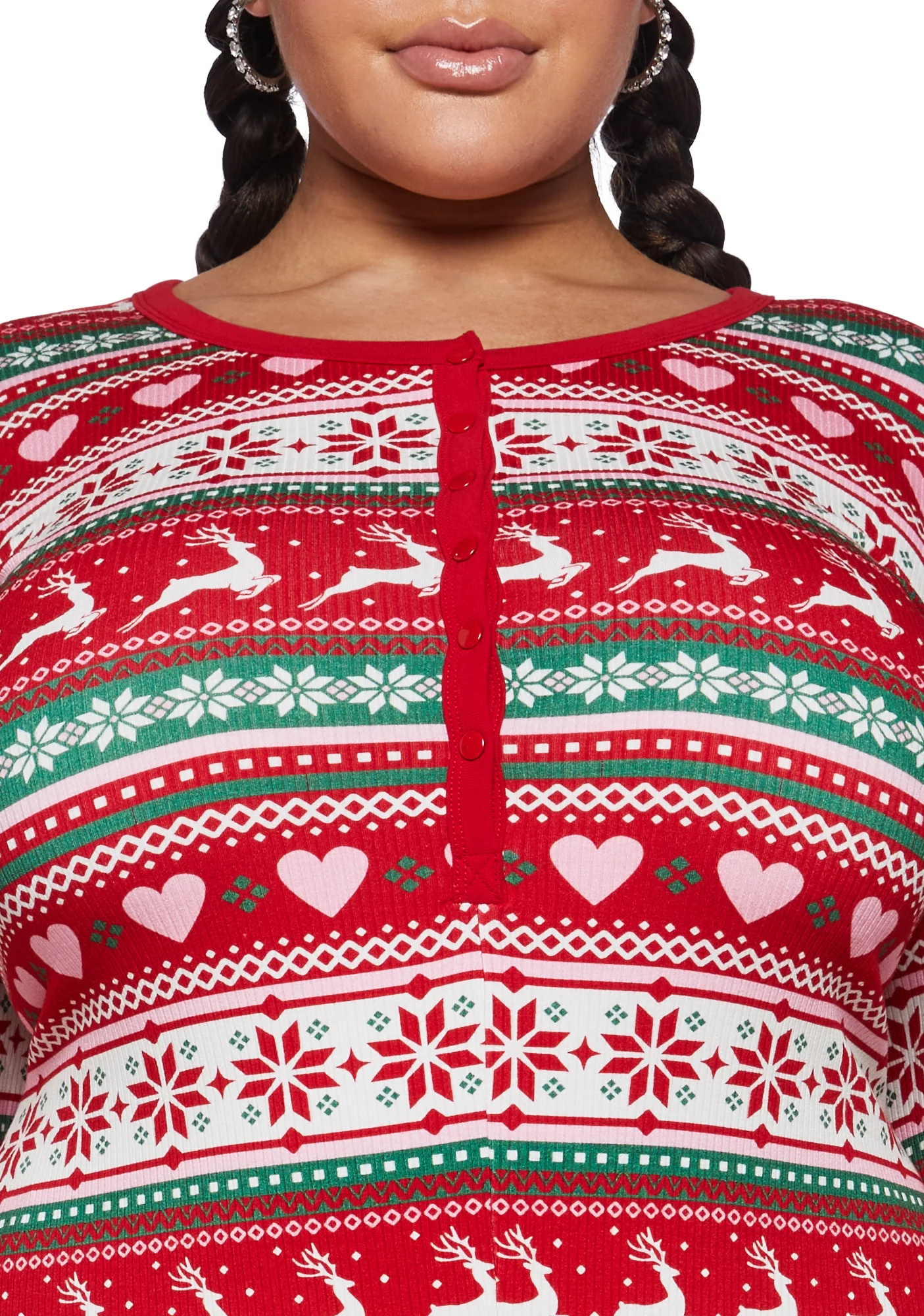 Plus Snowy Soiree Knit Romper - Image 7