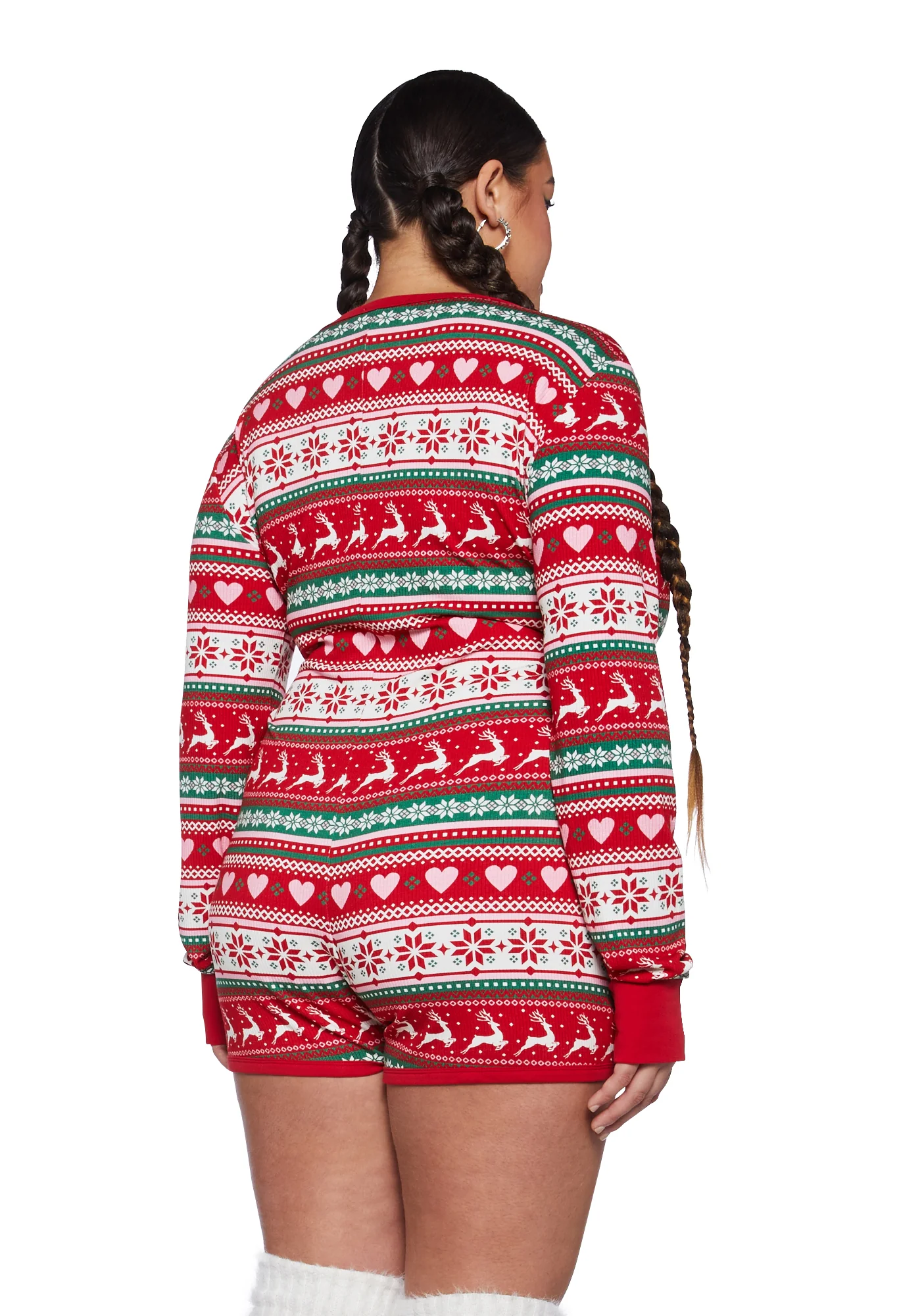 Plus Snowy Soiree Knit Romper - Image 8