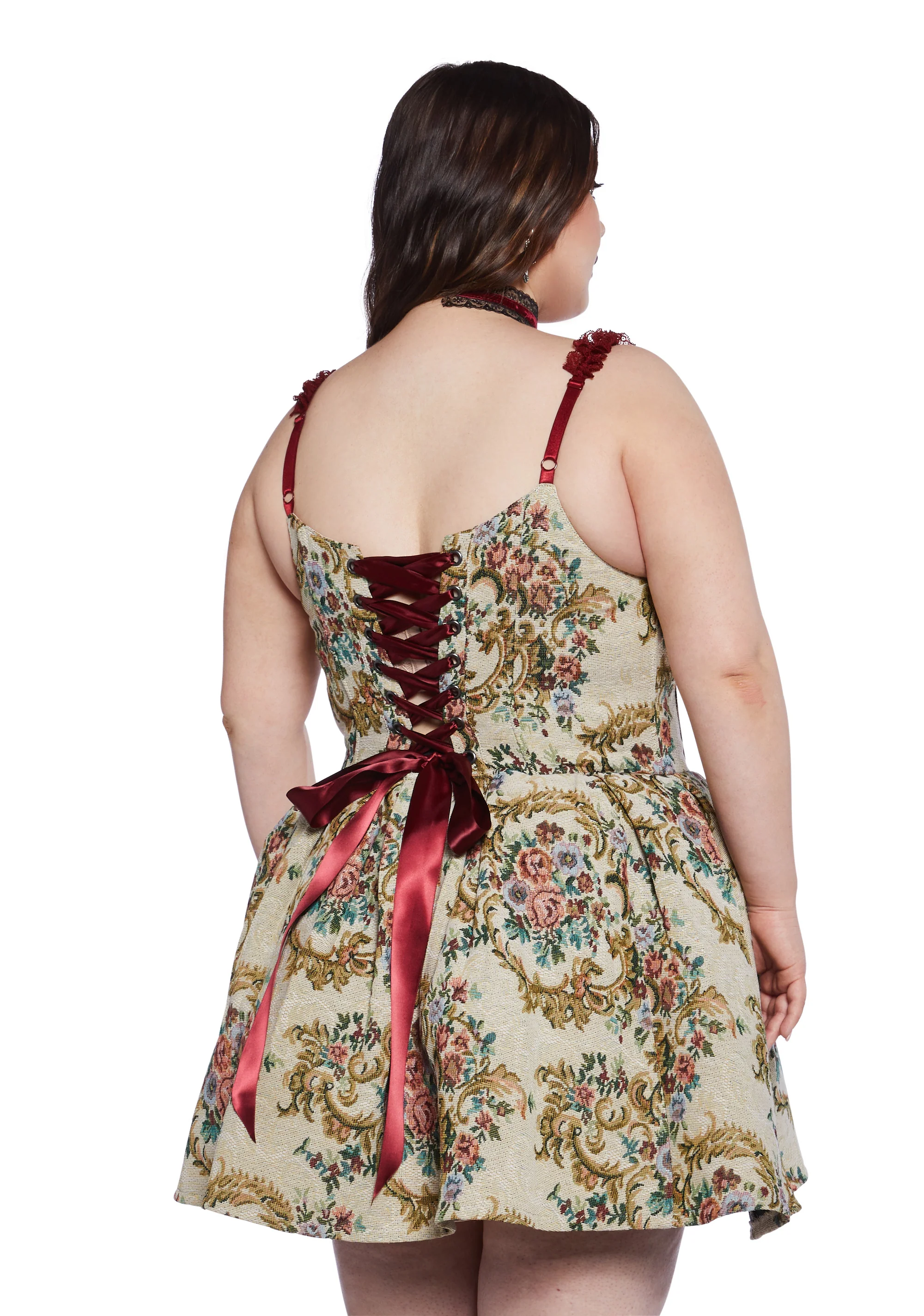 Plus Forbidden Rendezvous Brocade Dress - Image 5
