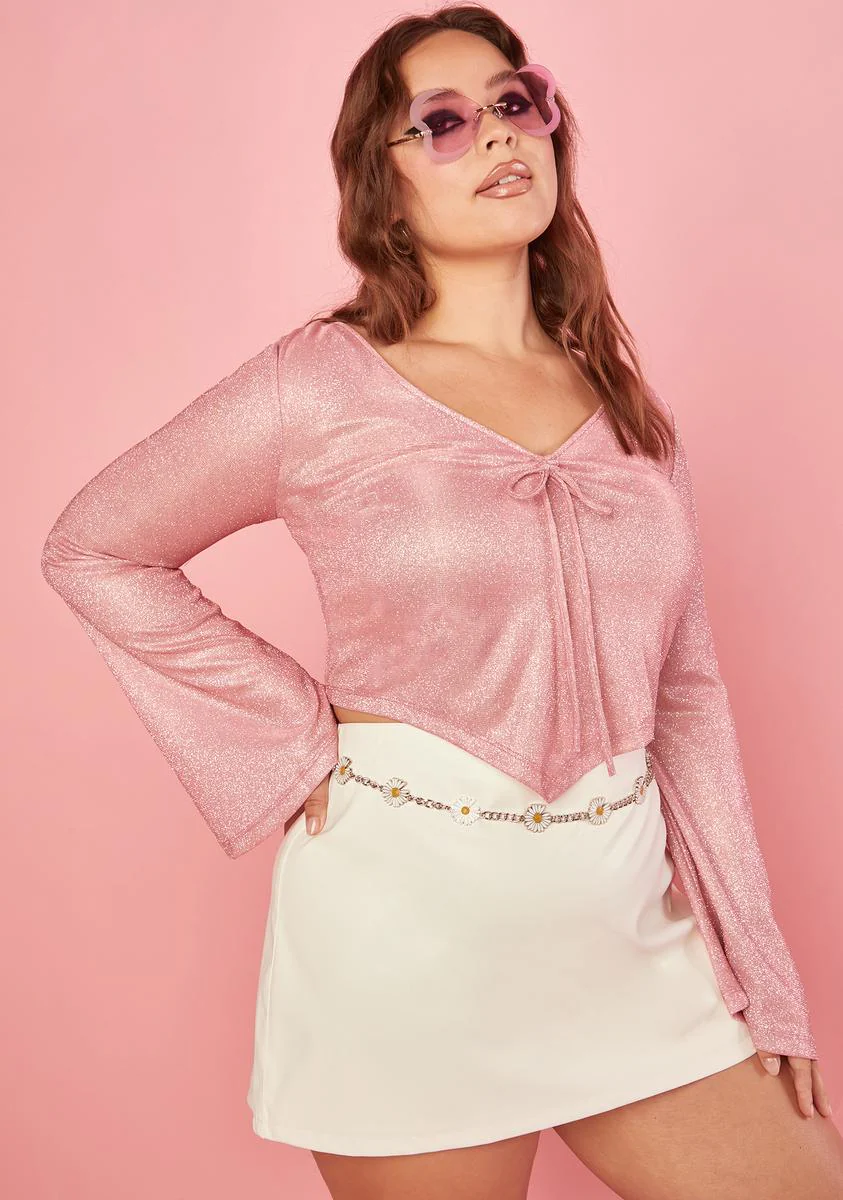 Plus Golden Gate Glow Crop Top - Pink - Image 2