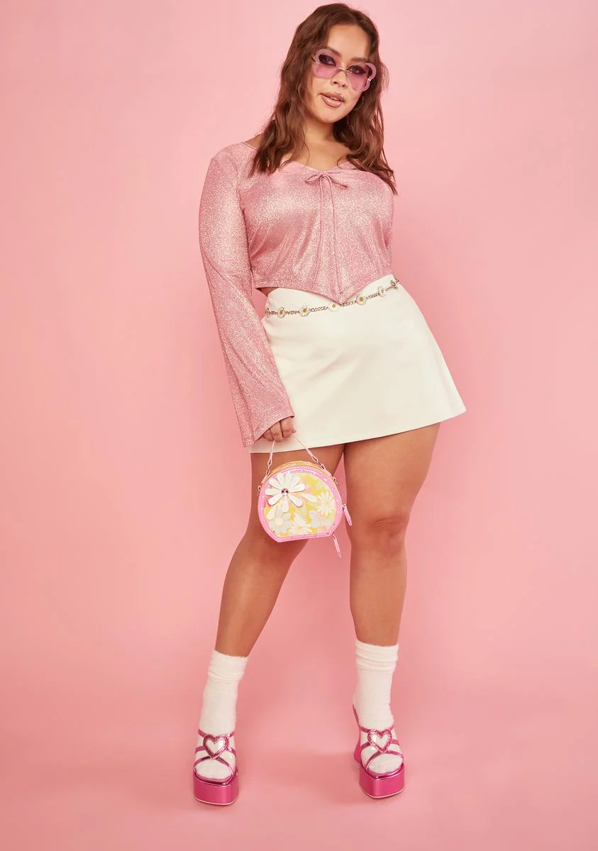 Plus Golden Gate Glow Crop Top - Pink - Image 3
