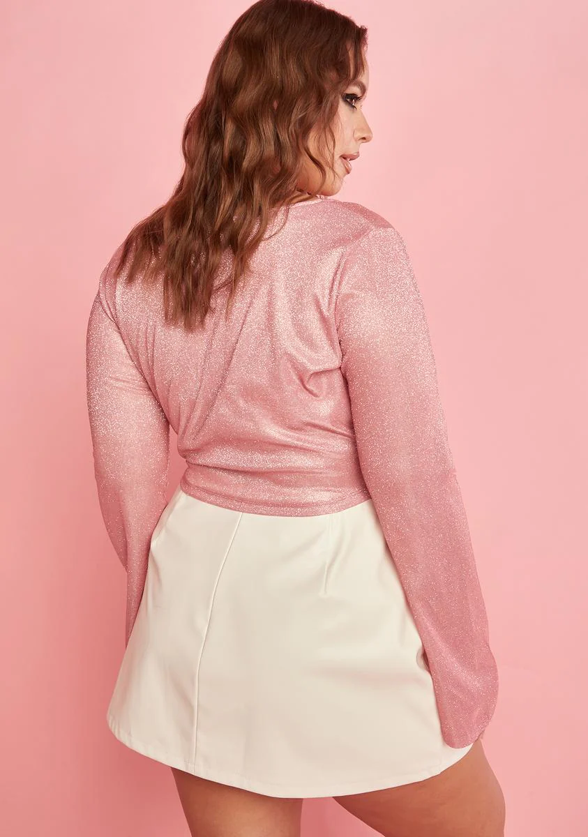 Plus Golden Gate Glow Crop Top - Pink - Image 4