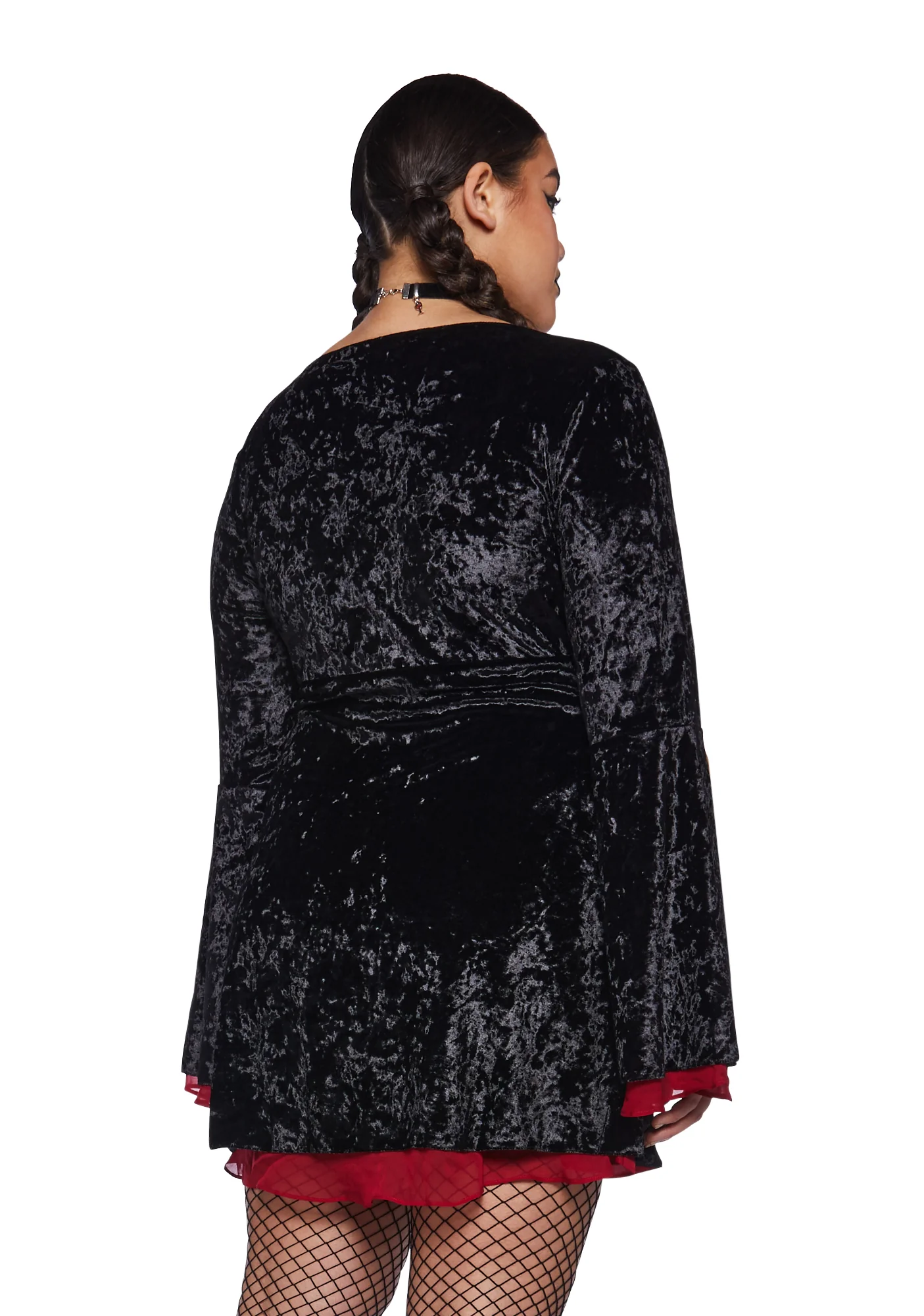 Plus Gothic Beauty Velvet Mini Dress - Image 4