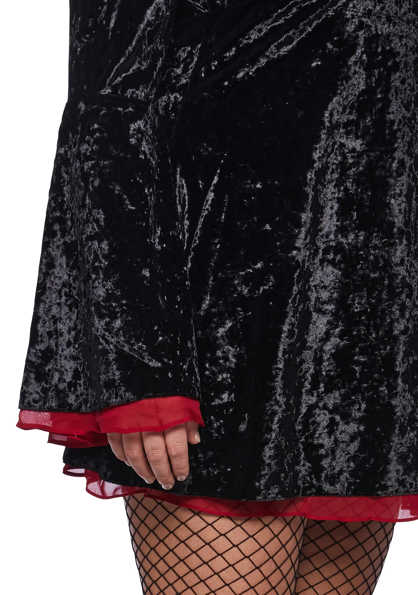 Plus Gothic Beauty Velvet Mini Dress - Image 5