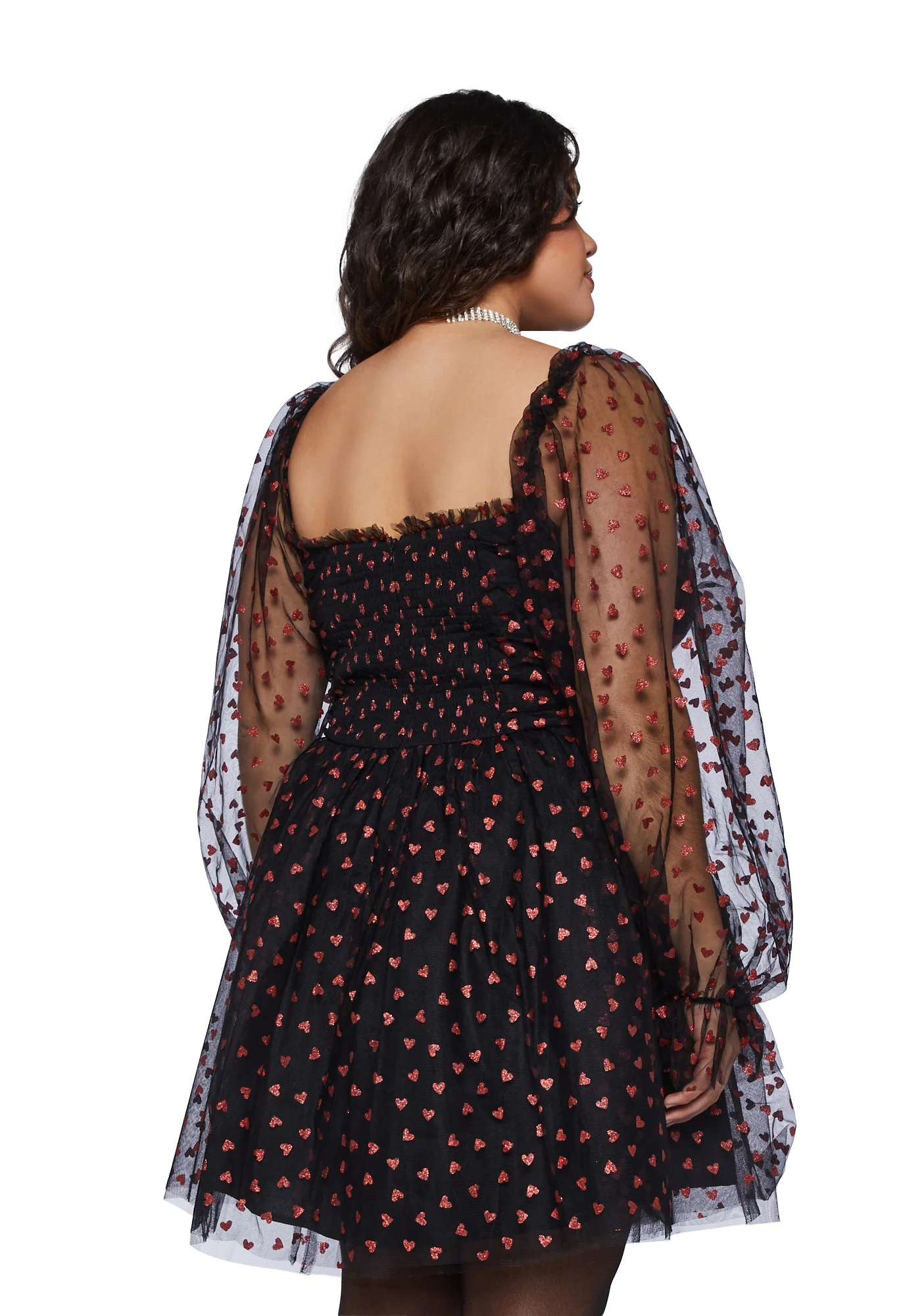 Plus Heavenly Affair Babydoll Dress-Black - Image 4