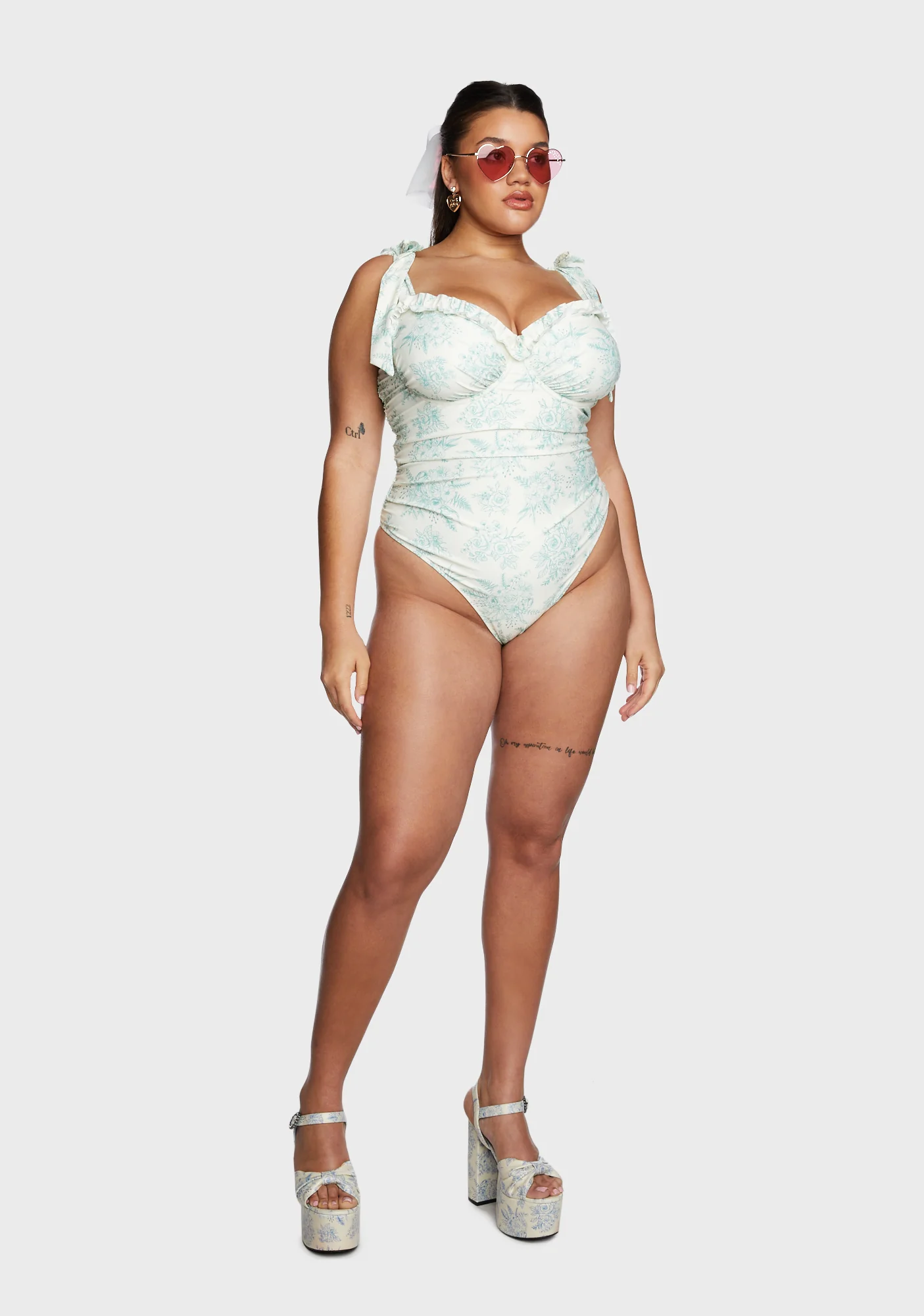 Plus Holding Court One-Piece Swimsuit - Green - Image 5