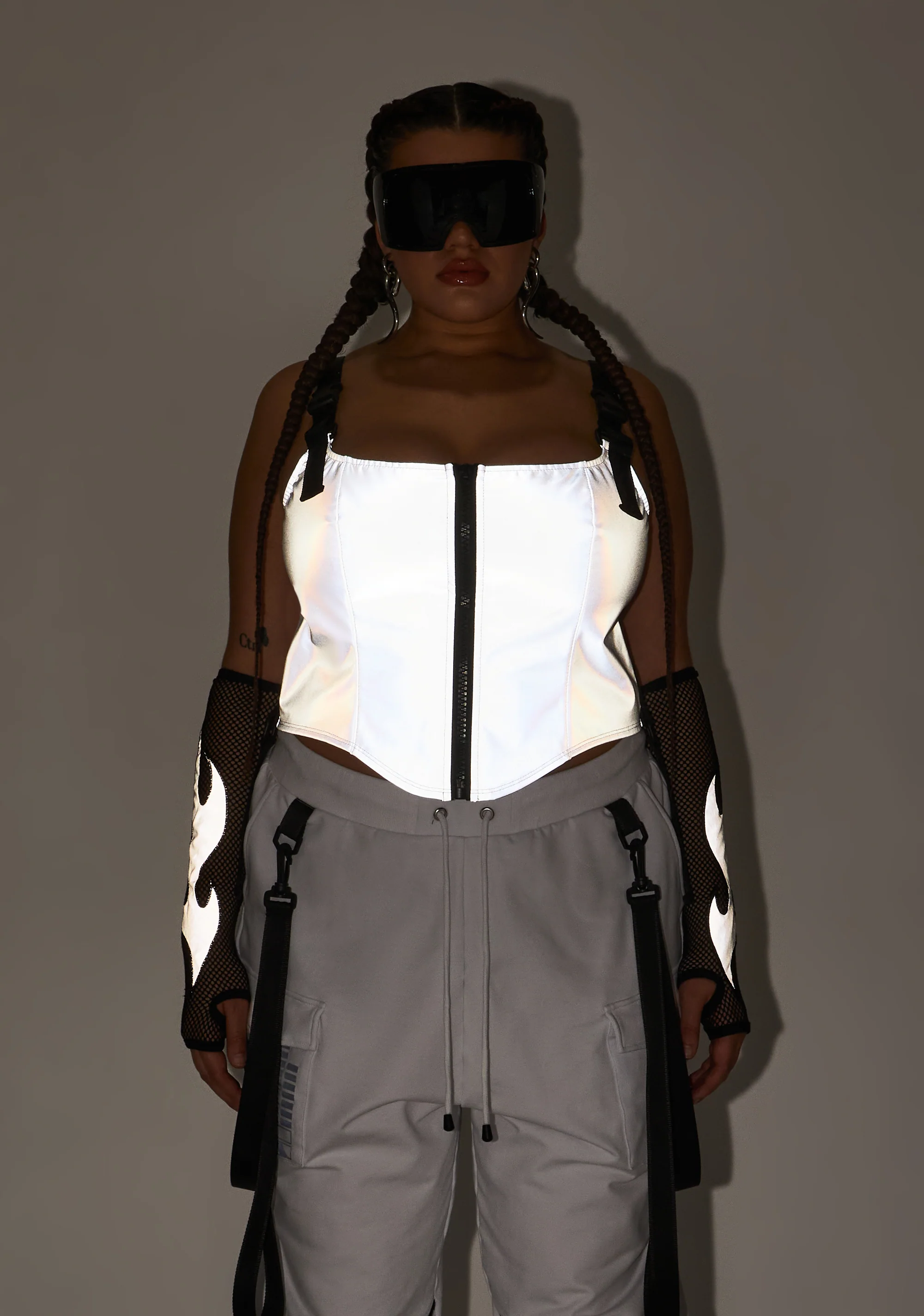 Plus Hologram Party Corset Top - Image 3