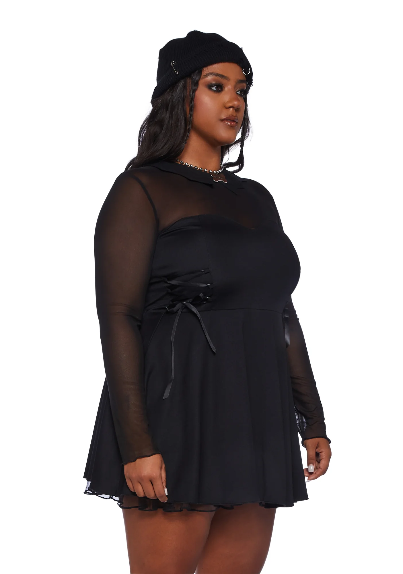 Plus Into The Mists Long Sleeve Dress - Image 3