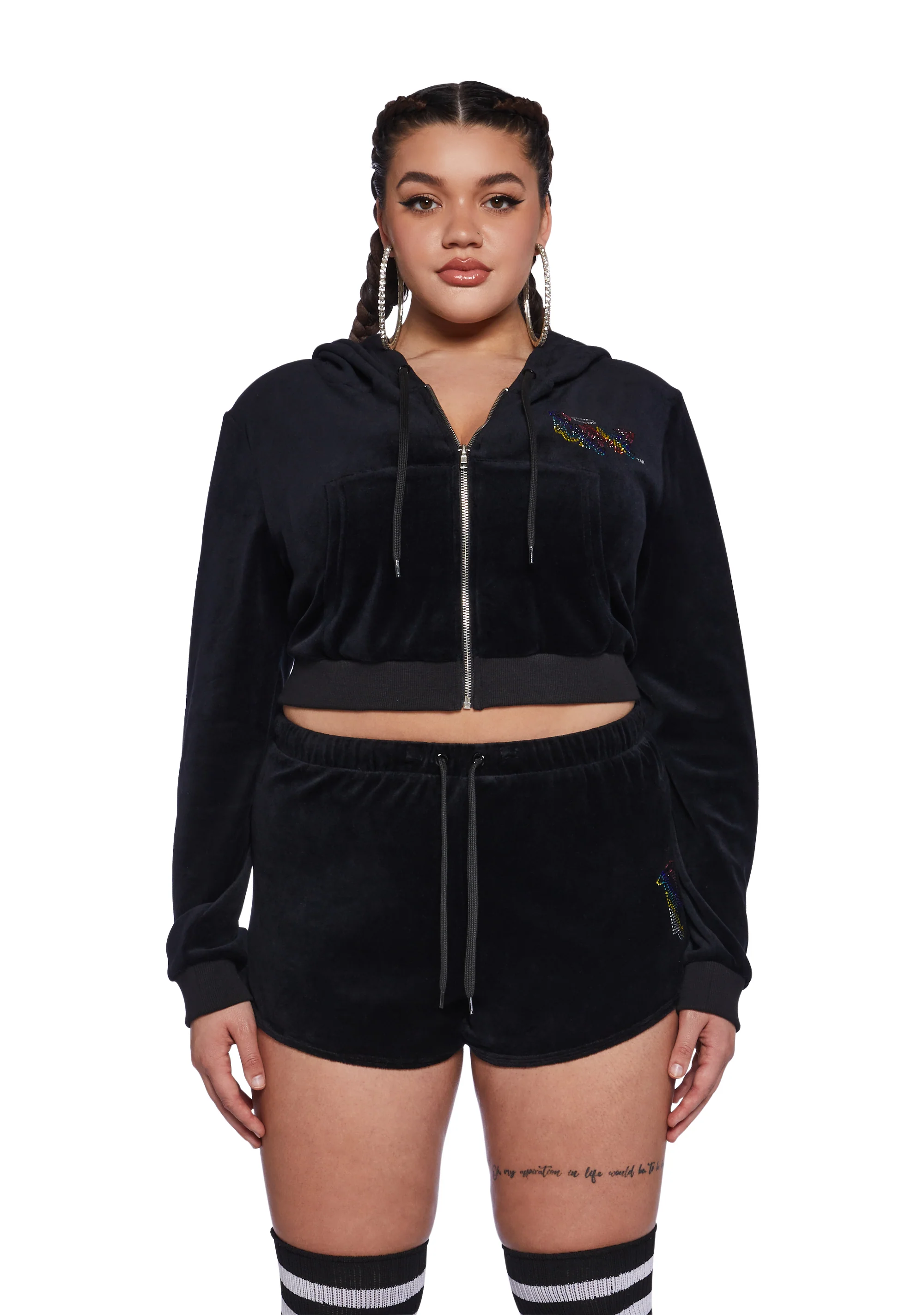 Plus Keep It Glossy Velour Jacket - Rainbow - Image 5