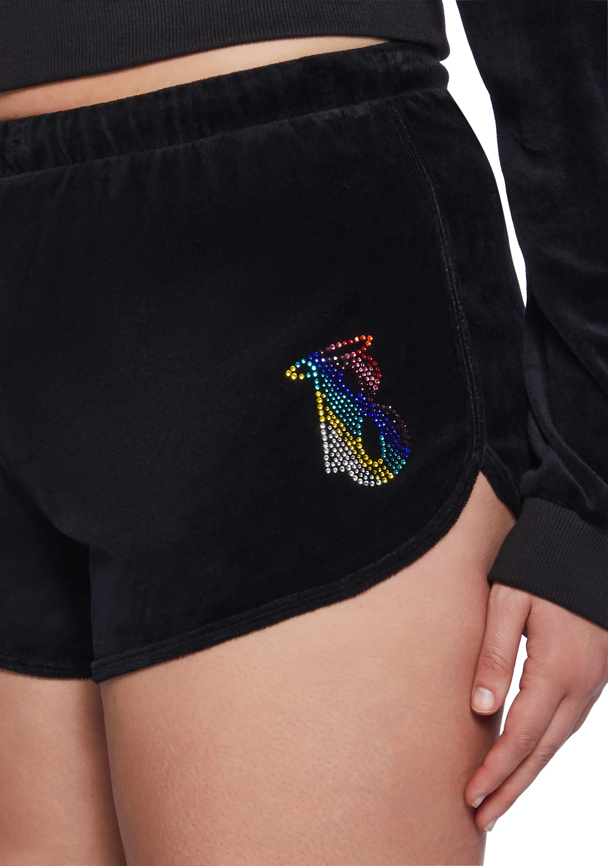 Plus Keep It Glossy Velour Shorts - Rainbow - Image 6