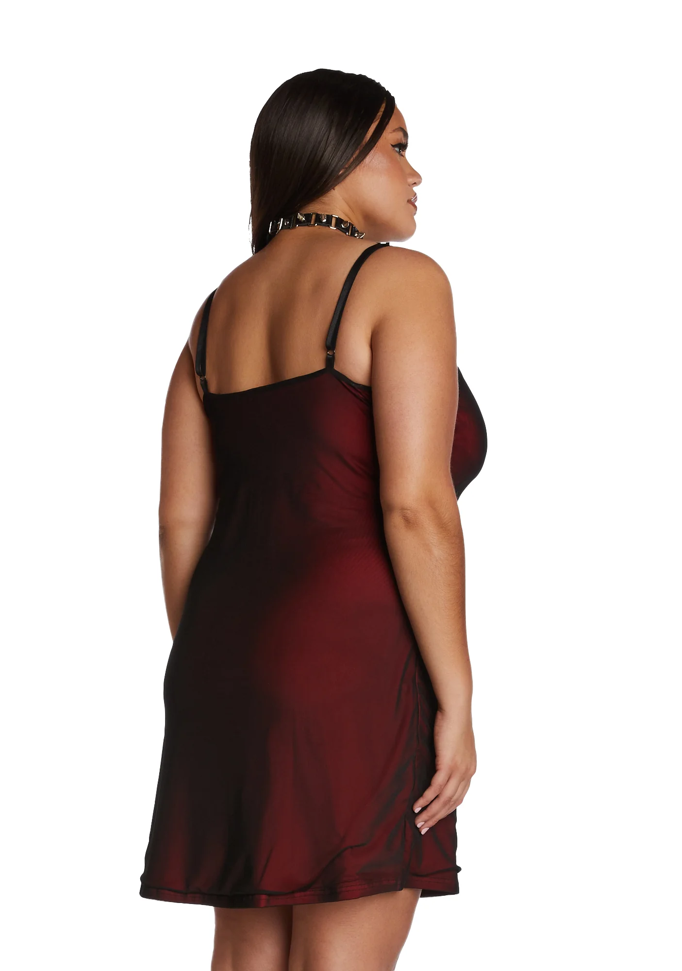 Plus Know My Worth Slip Dress - Red - Image 4