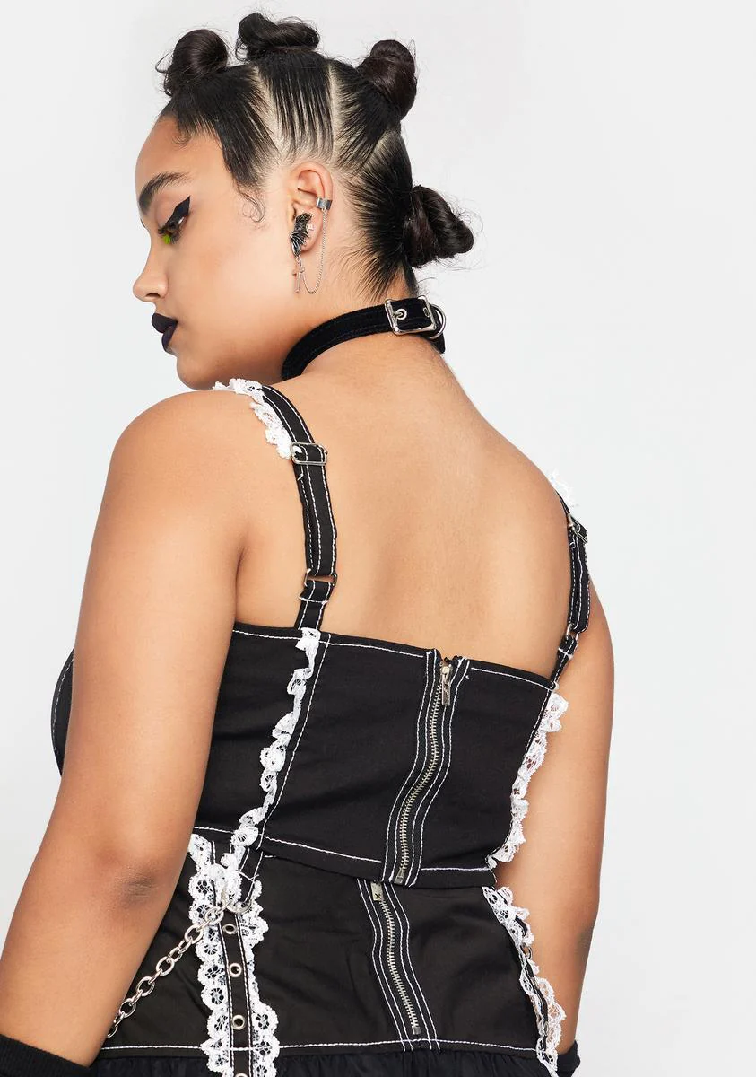 Plus Lace Crop Corset Top - Image 4