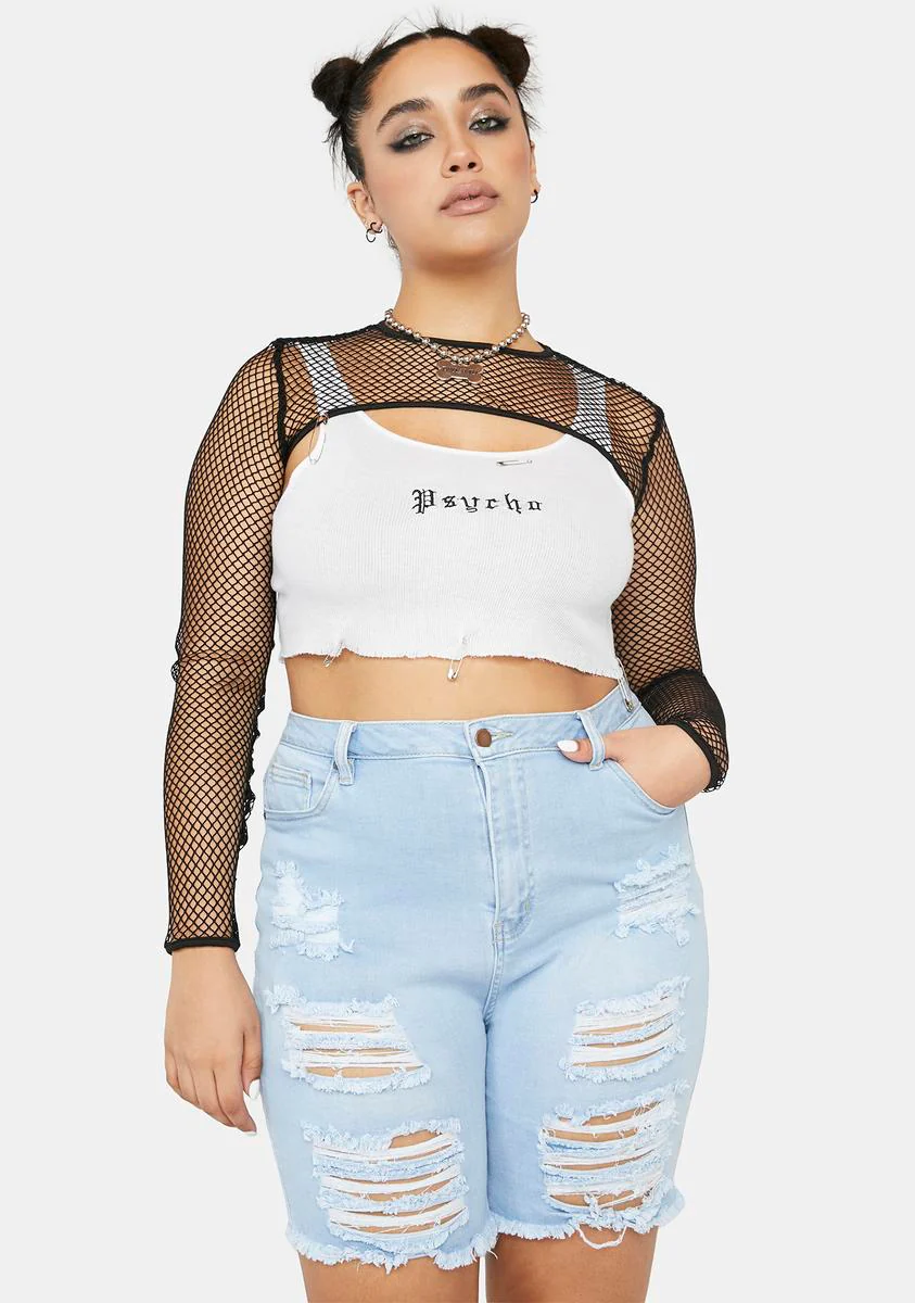 Plus Light Look To The Sun Denim Shorts - Blue - Image 2