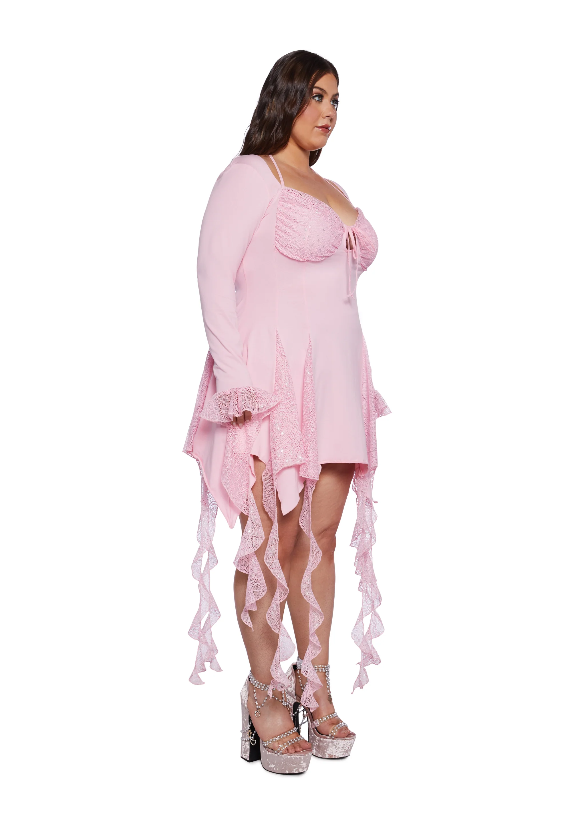 Plus Lost In Fairyland Mini Dress - Pink - Image 2