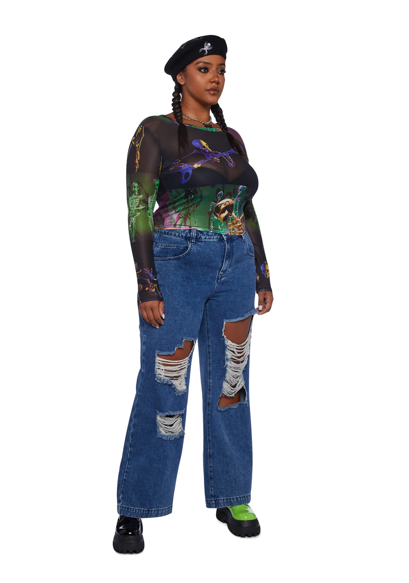 Plus Lovely Bones Mesh Top - Image 2